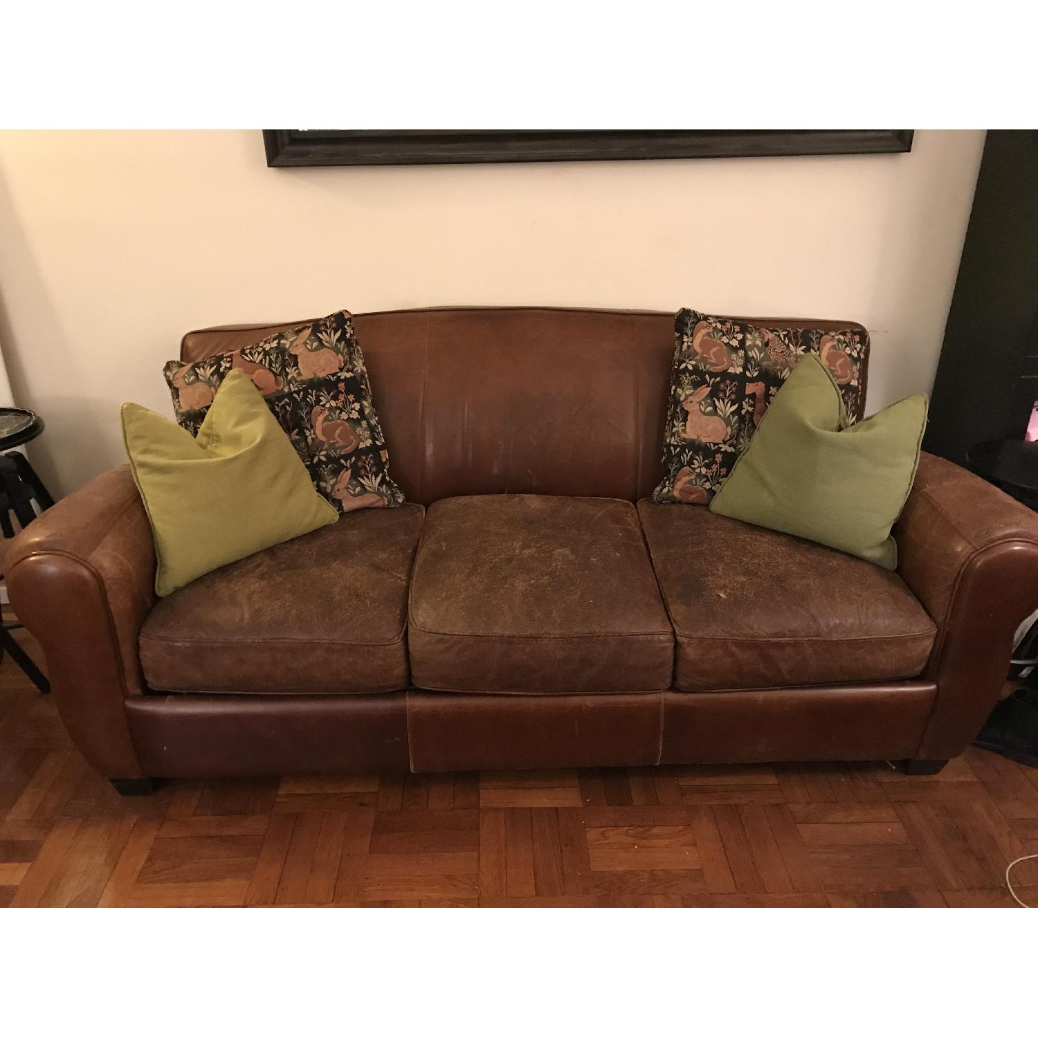 Leather Pull-Out Sleeper Sofa - image-1