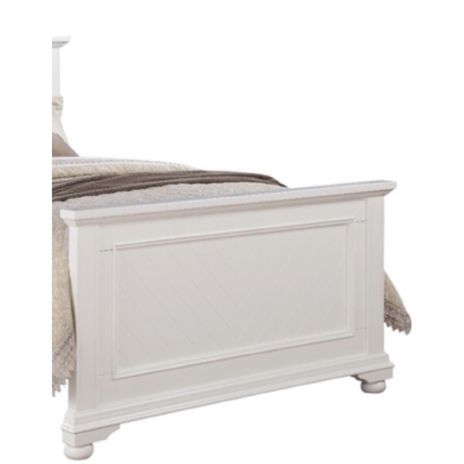 Full-Size White Wooden Bed Frame - image-1