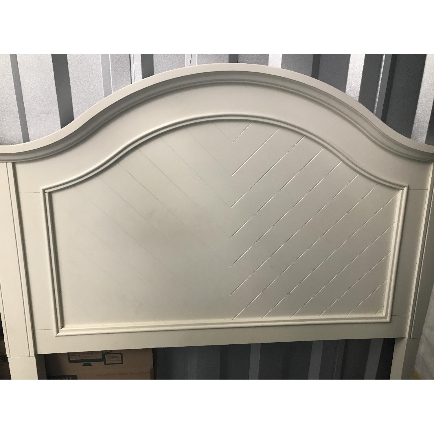 Full-Size White Wooden Bed Frame - image-5