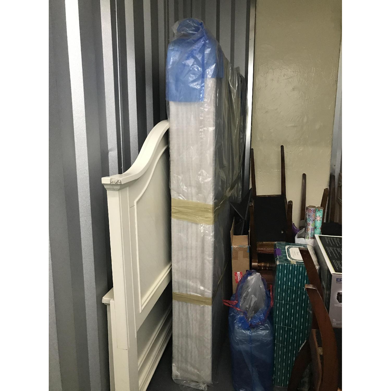 Full-Size White Wooden Bed Frame - image-8