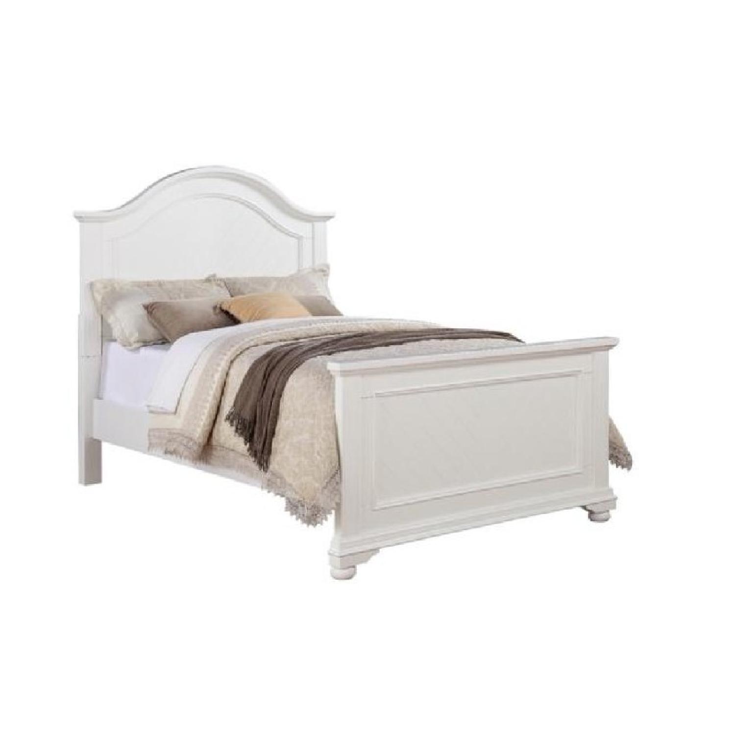 Full-Size White Wooden Bed Frame - image-9