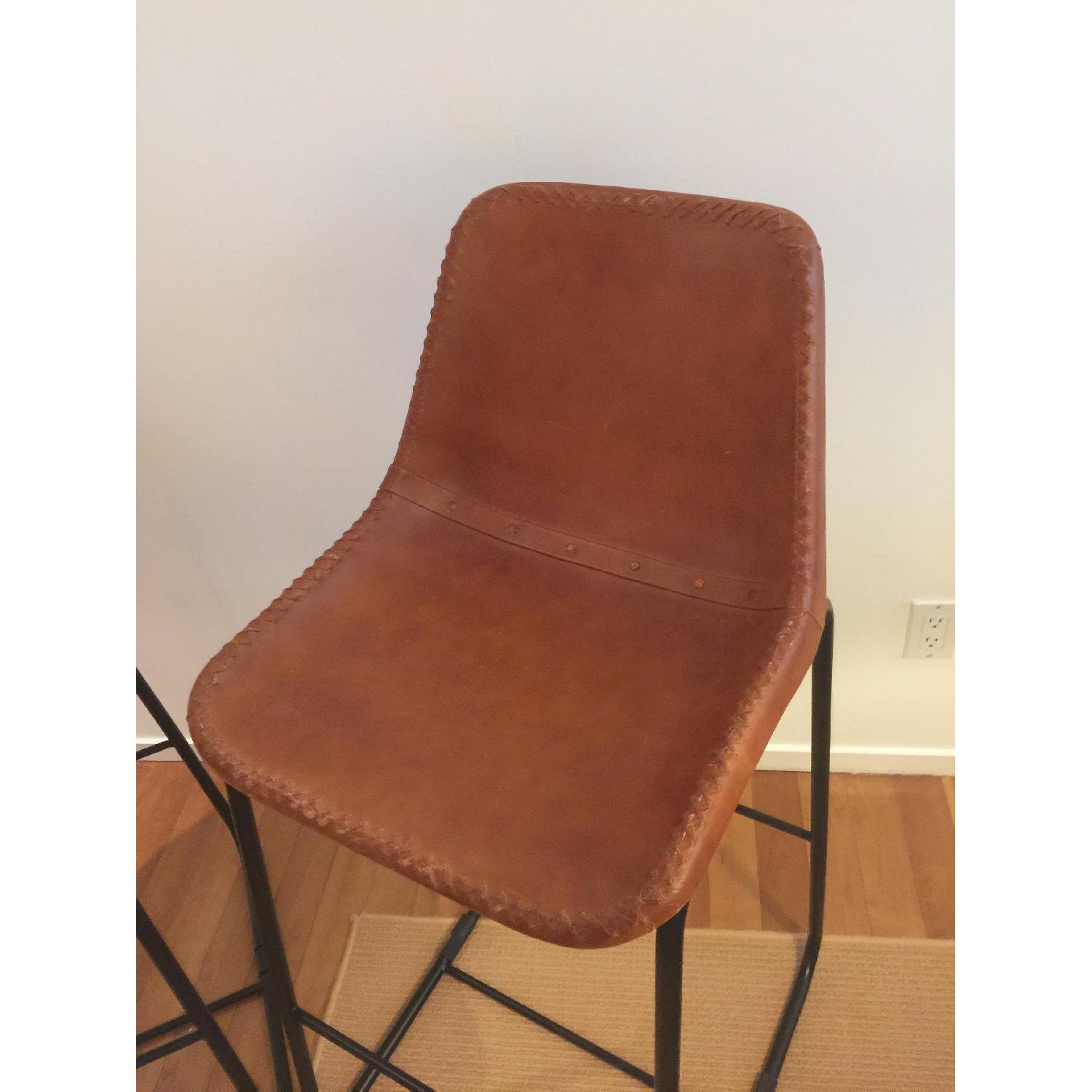 CB2 Roadhouse Leather Stool - image-3