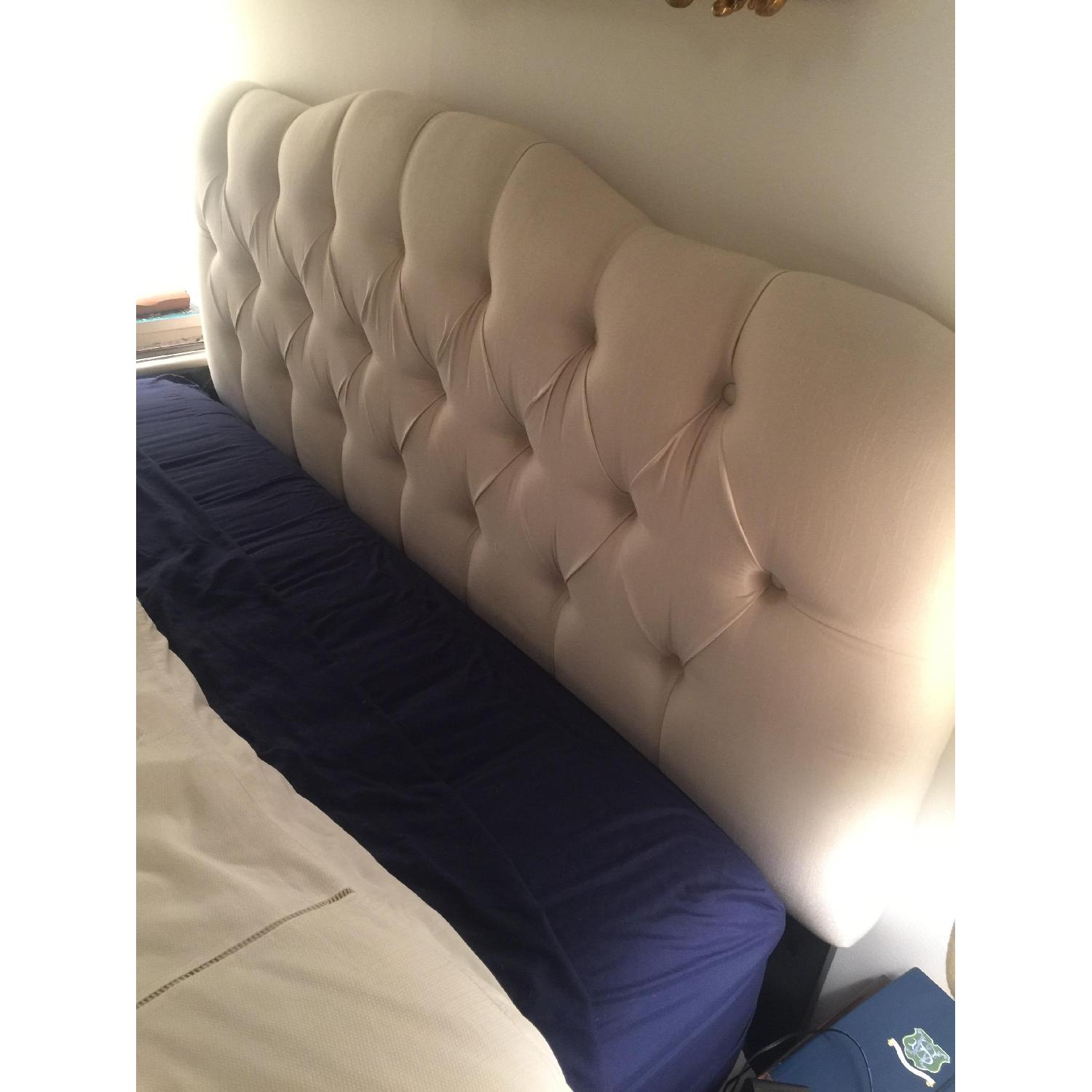 Queen Size Cream Tufted Headboard - image-1