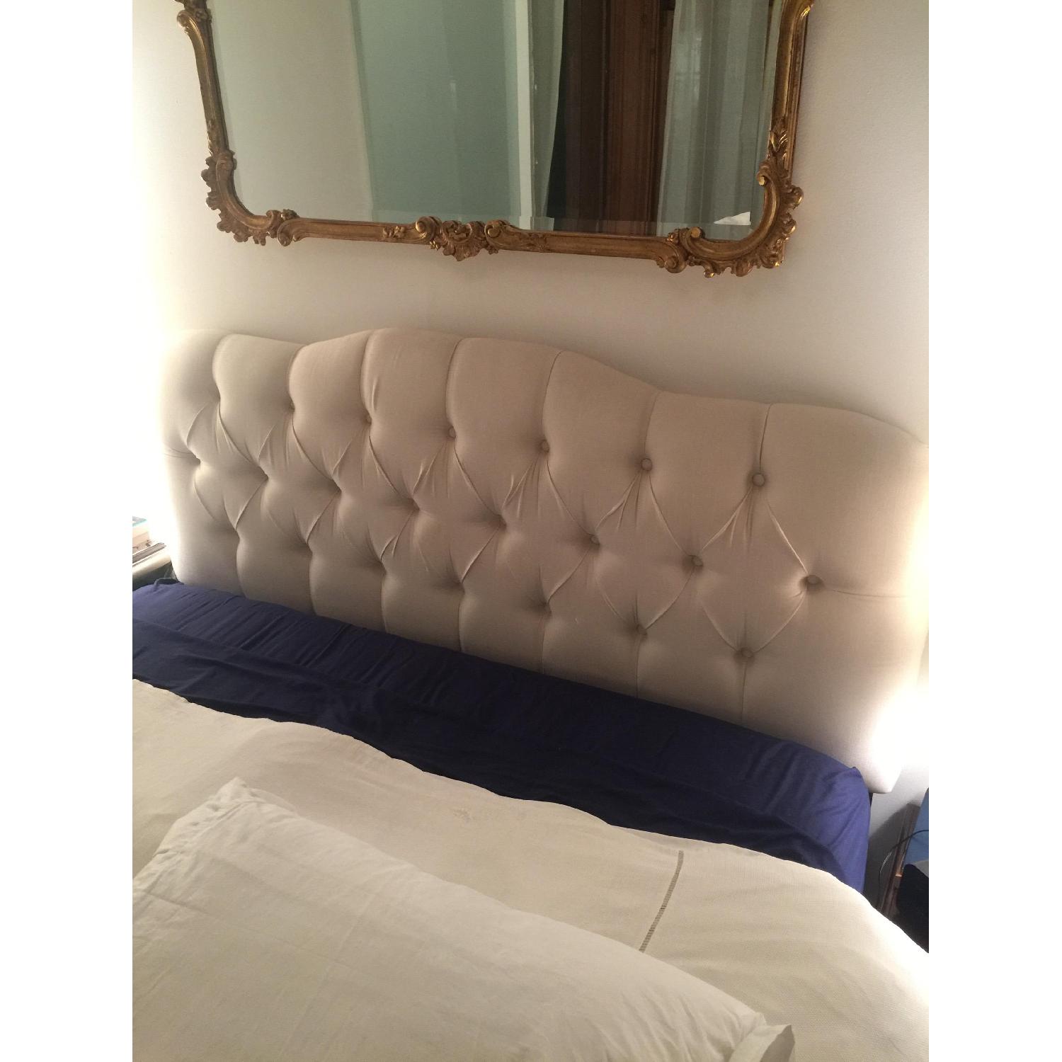 Queen Size Cream Tufted Headboard - image-3