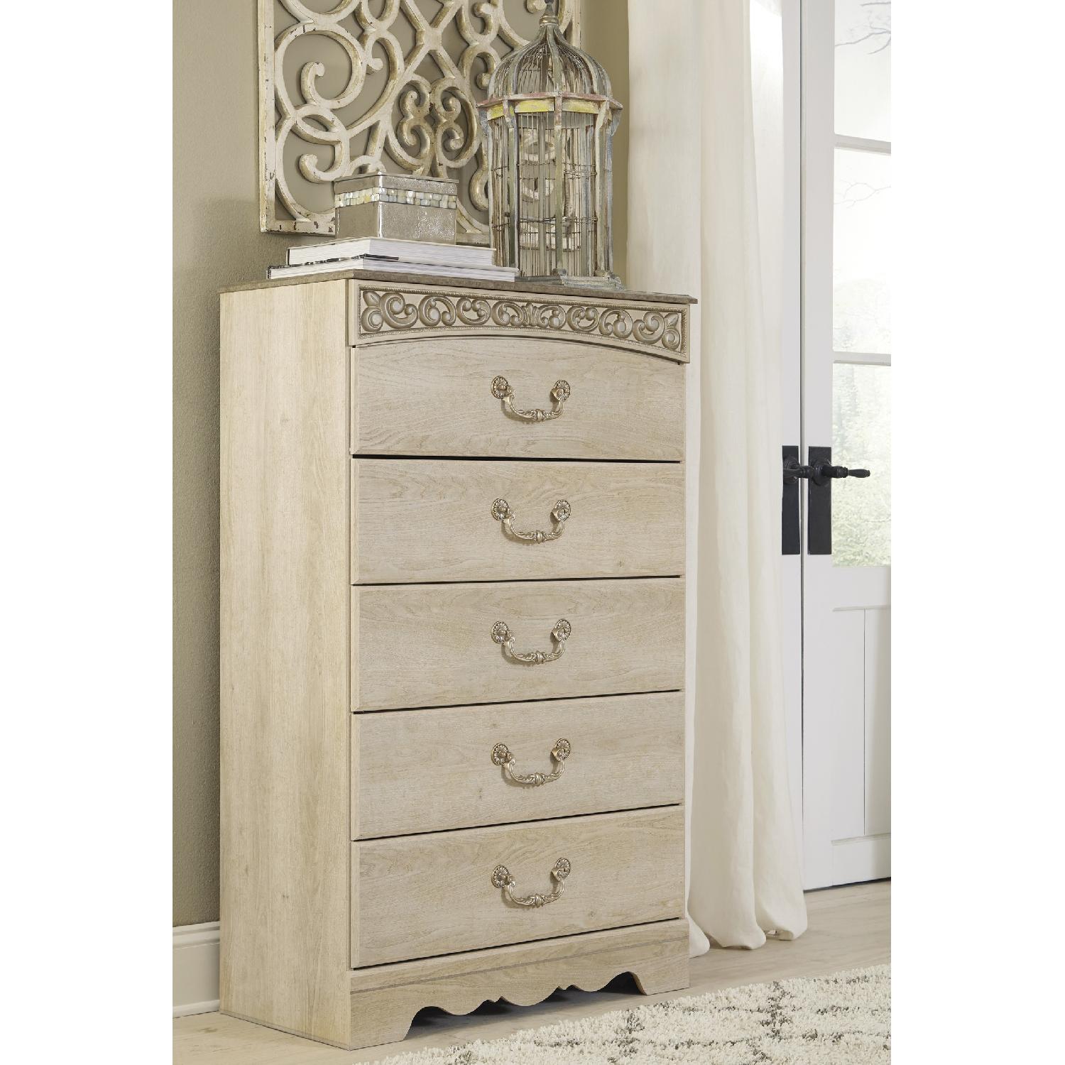 Ashley Catalina Antique White Five Drawer Chest - image-1