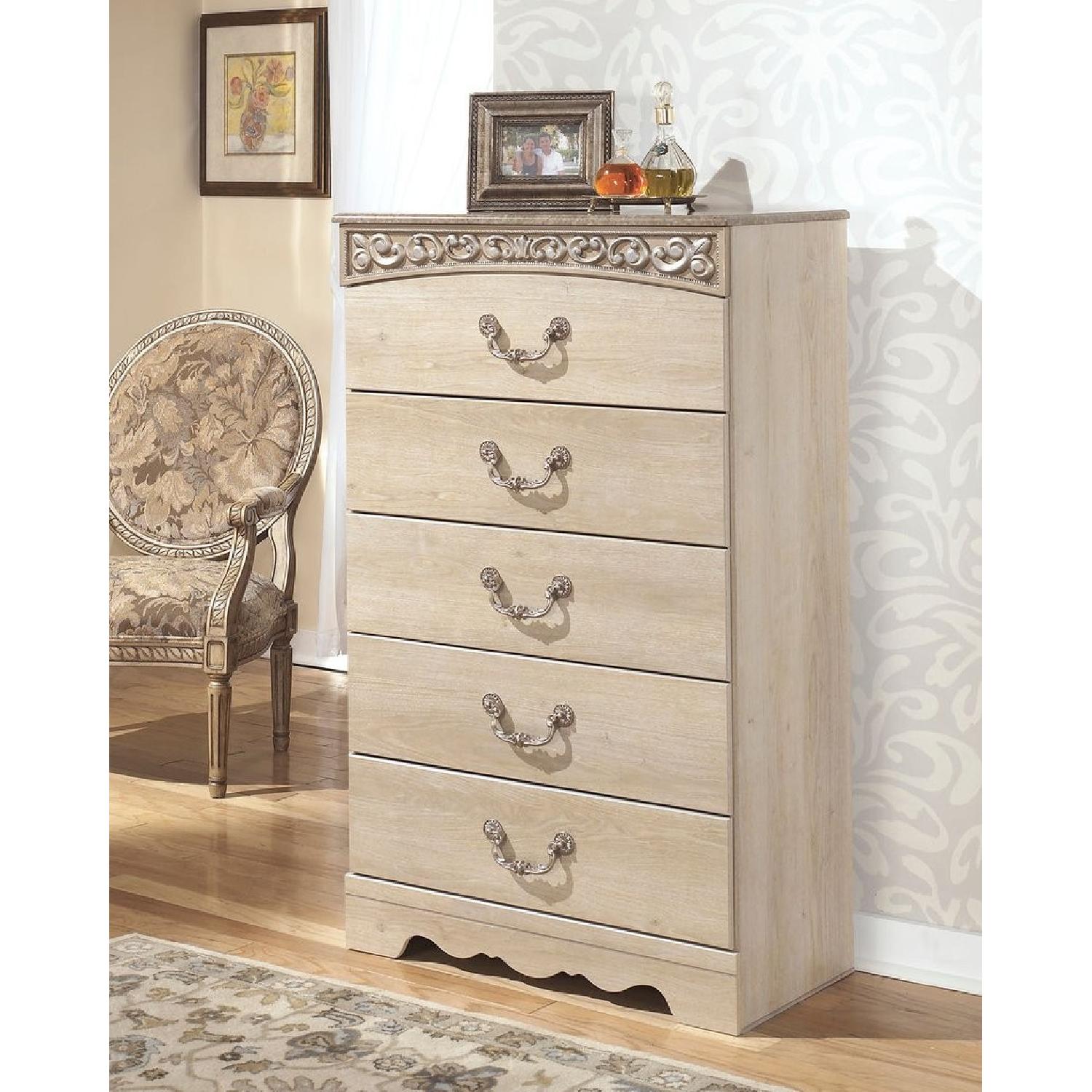 Ashley Catalina Antique White Five Drawer Chest - image-2