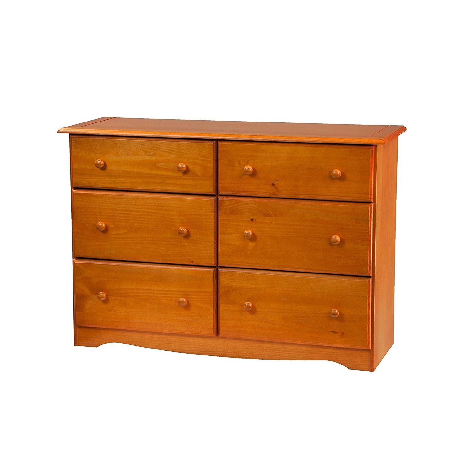 Honey Pine Solid Wood Double Dresser - image-0