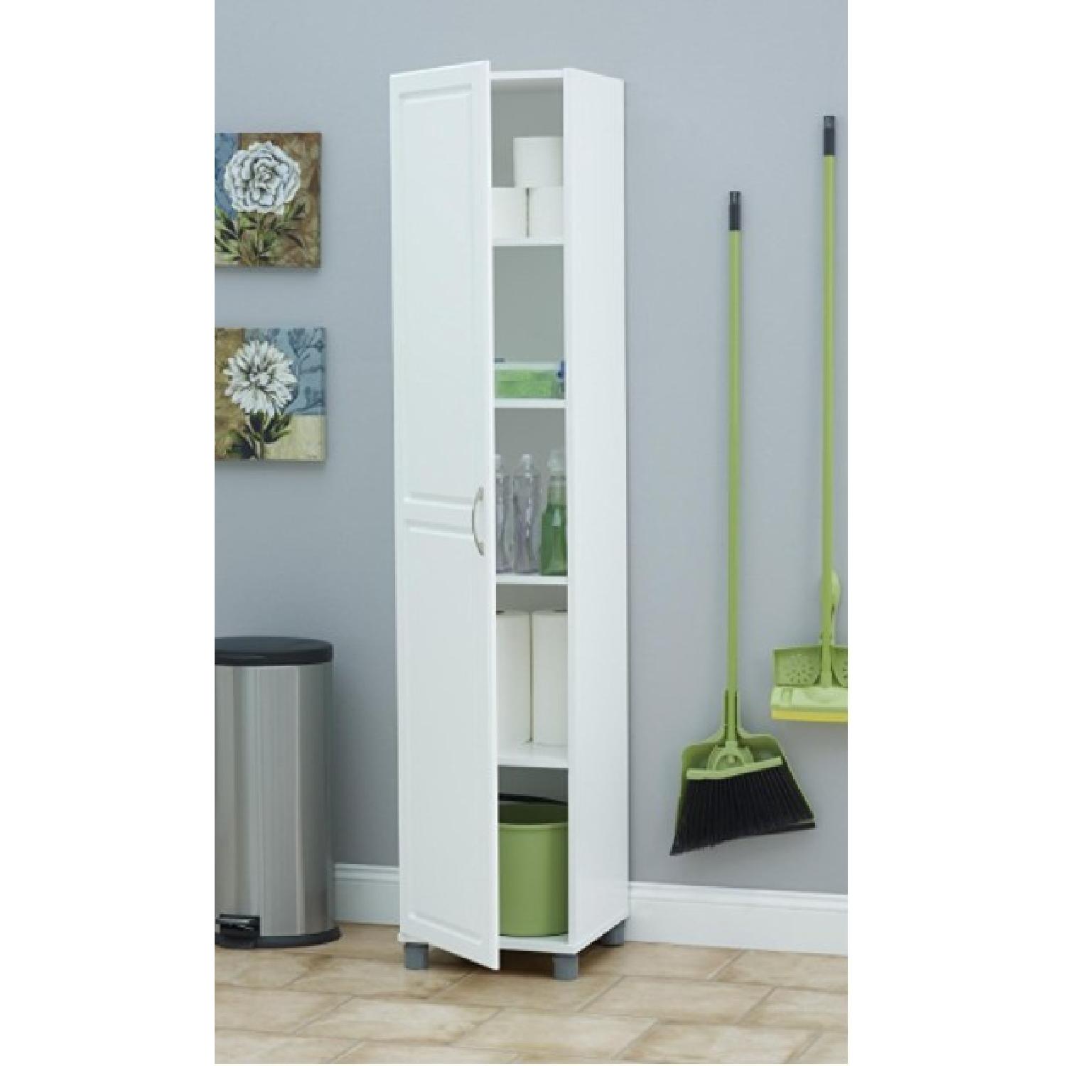 SystemBuild Kendall White Slim Pantry/Storage Cabinet - image-3
