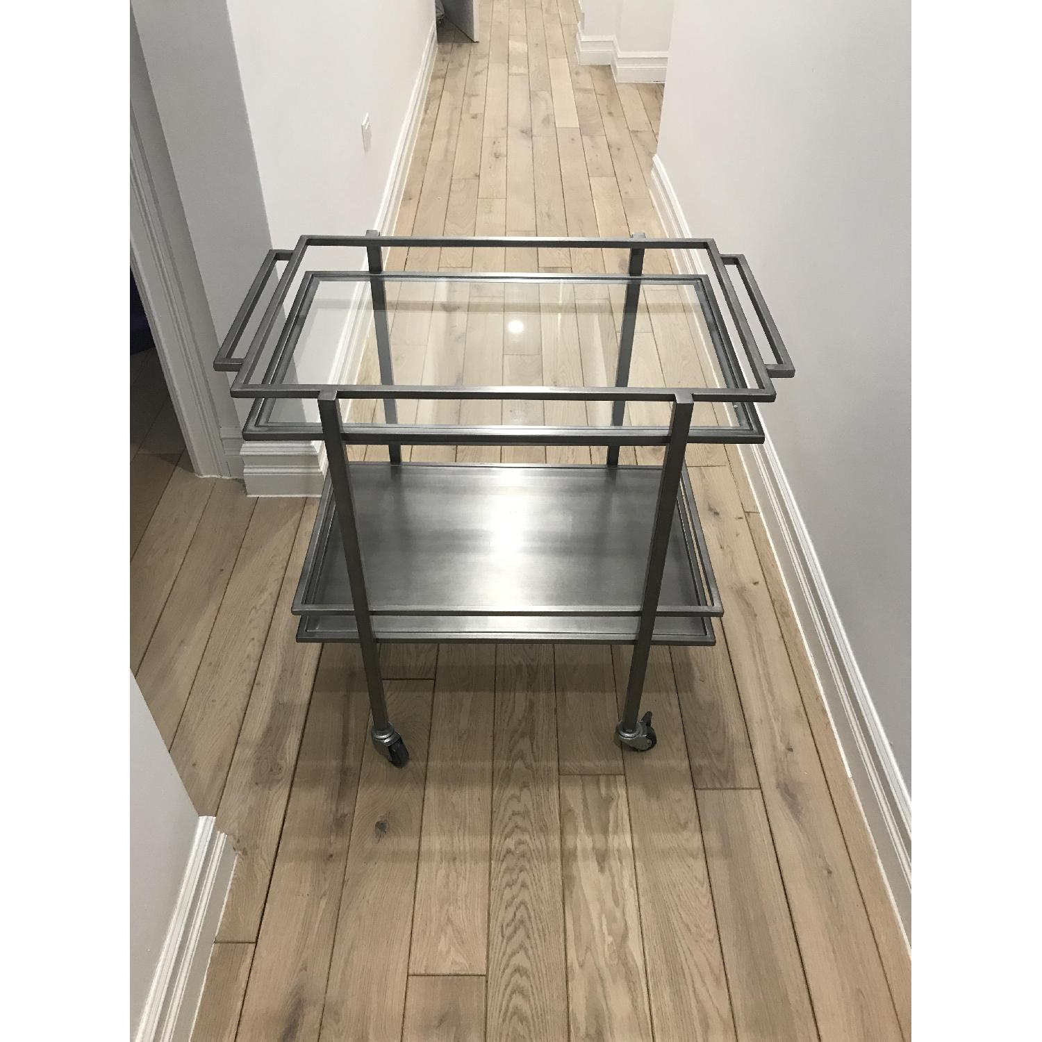 West Elm Silver Bar Cart AptDeco