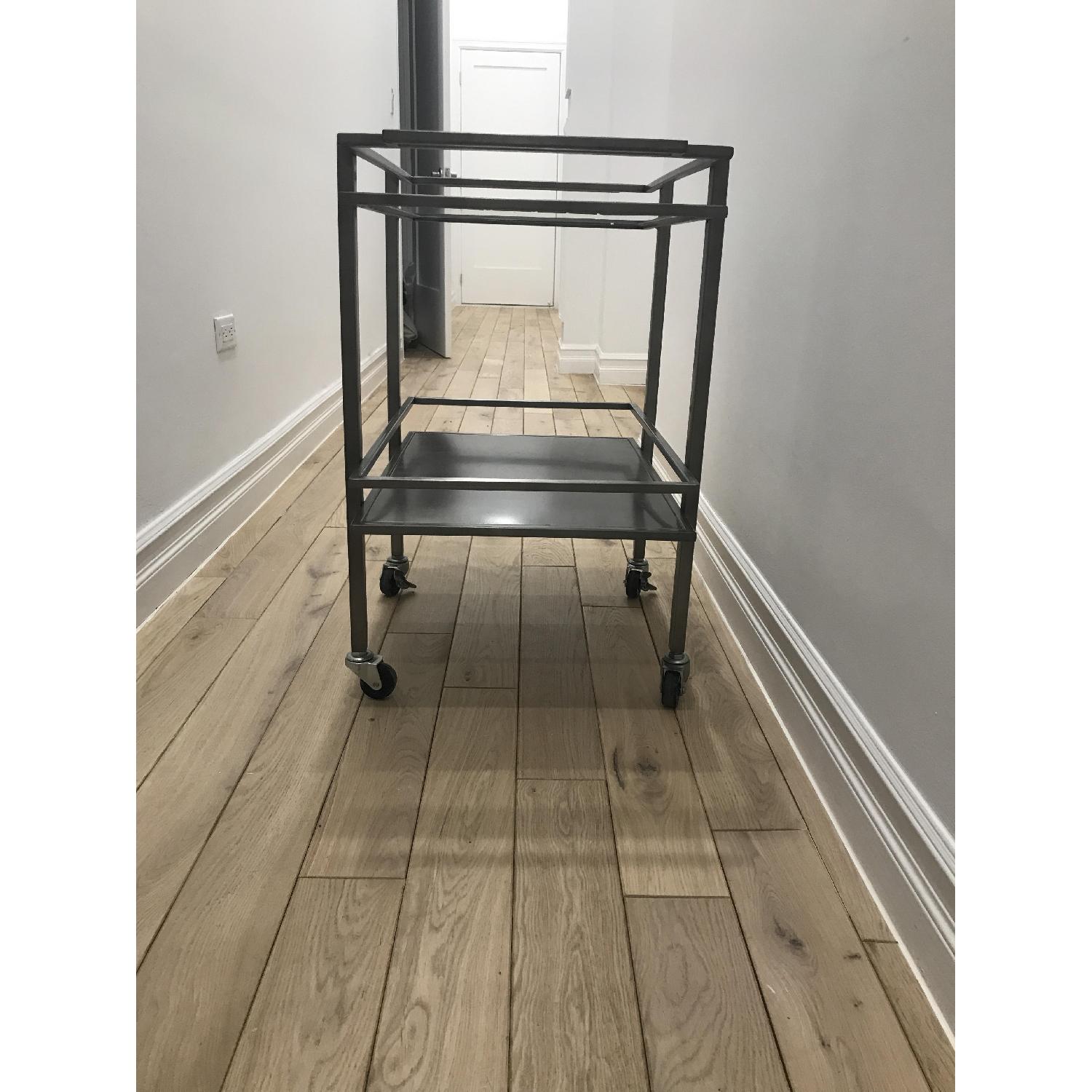 West Elm Silver Bar Cart AptDeco