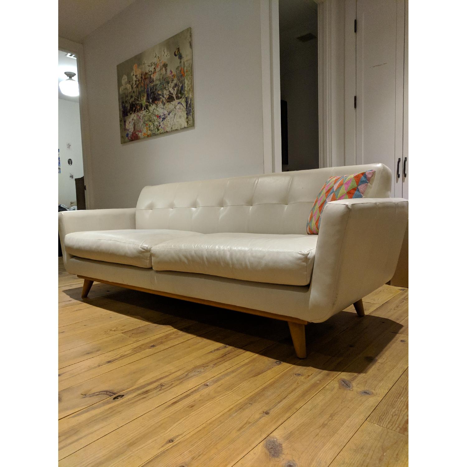 Ivory Leather Sofa - image-2