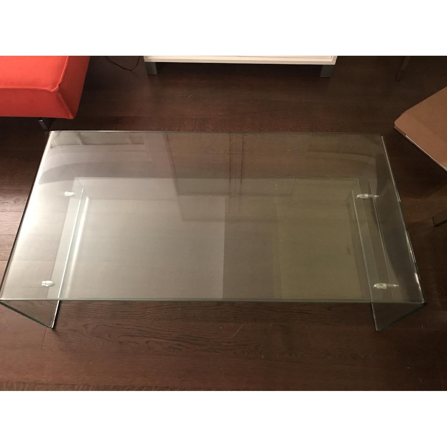 Christopher Knight Ramona Glass Coffee Table w/ Shelf AptDeco