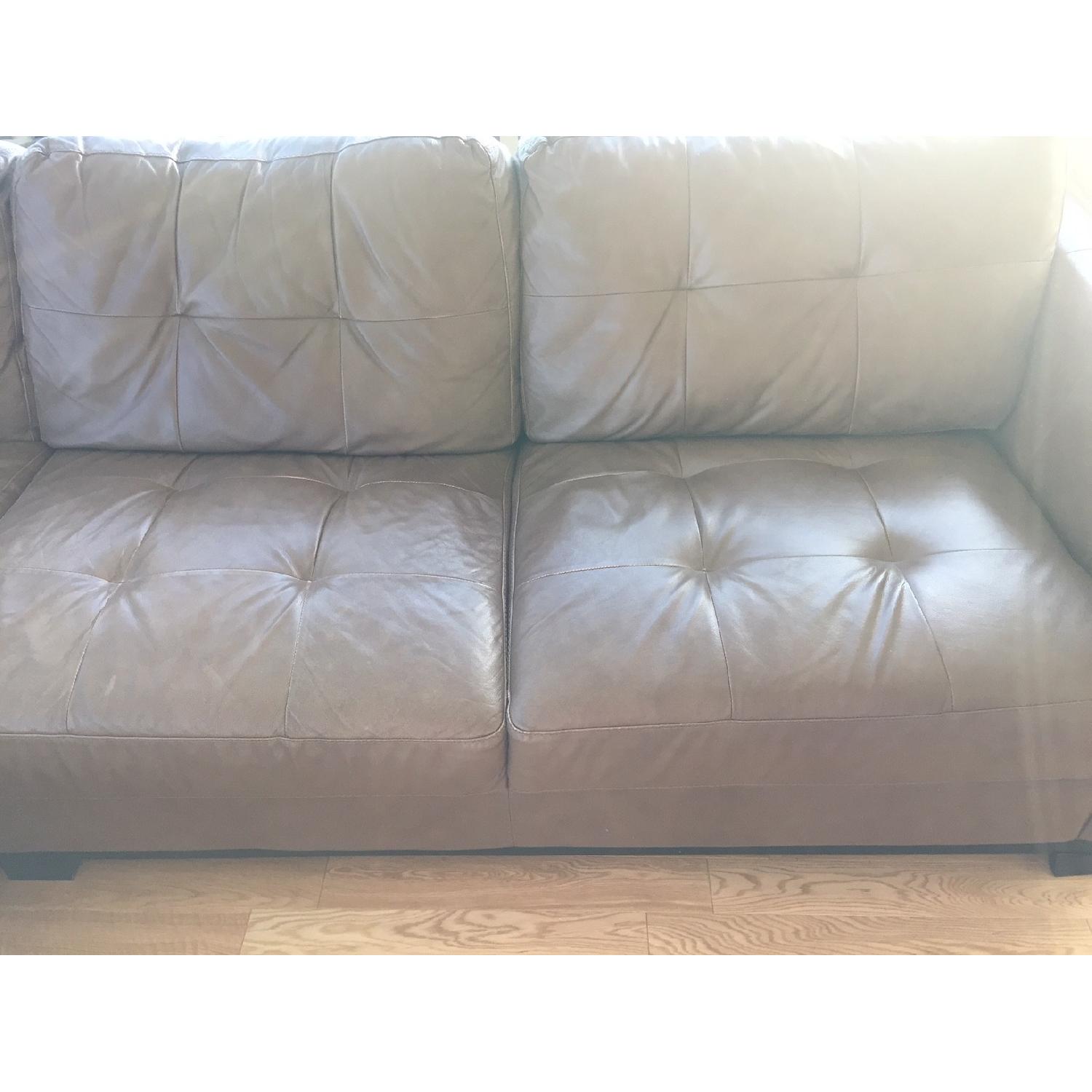 Macy's Martino Leather Chaise Sectional Sofa AptDeco