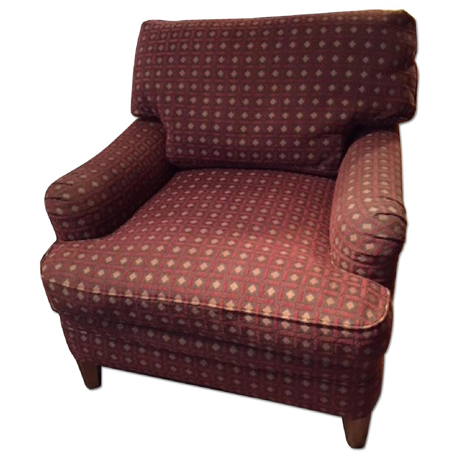 Ethan Allen Geometric Pattern Armchair - image-0