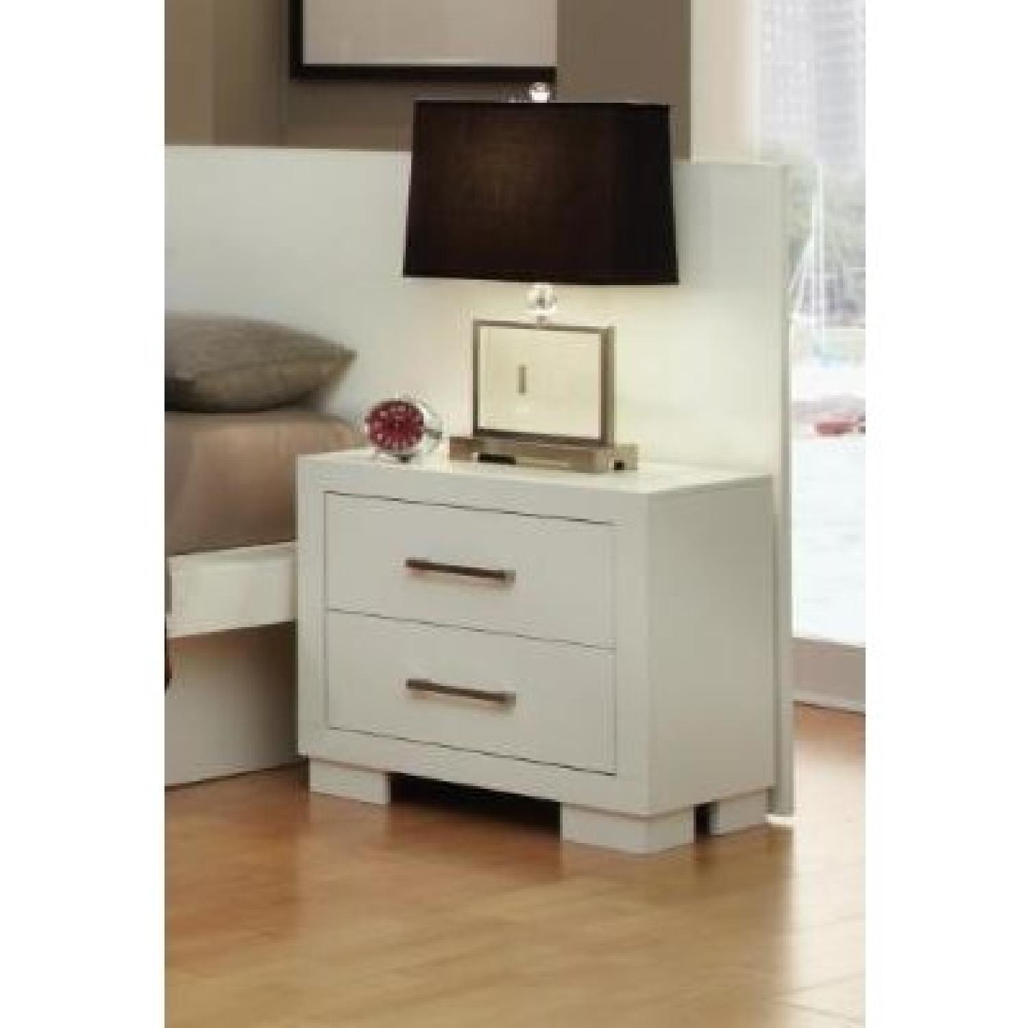 Two Drawer Nightstand in White - image-1