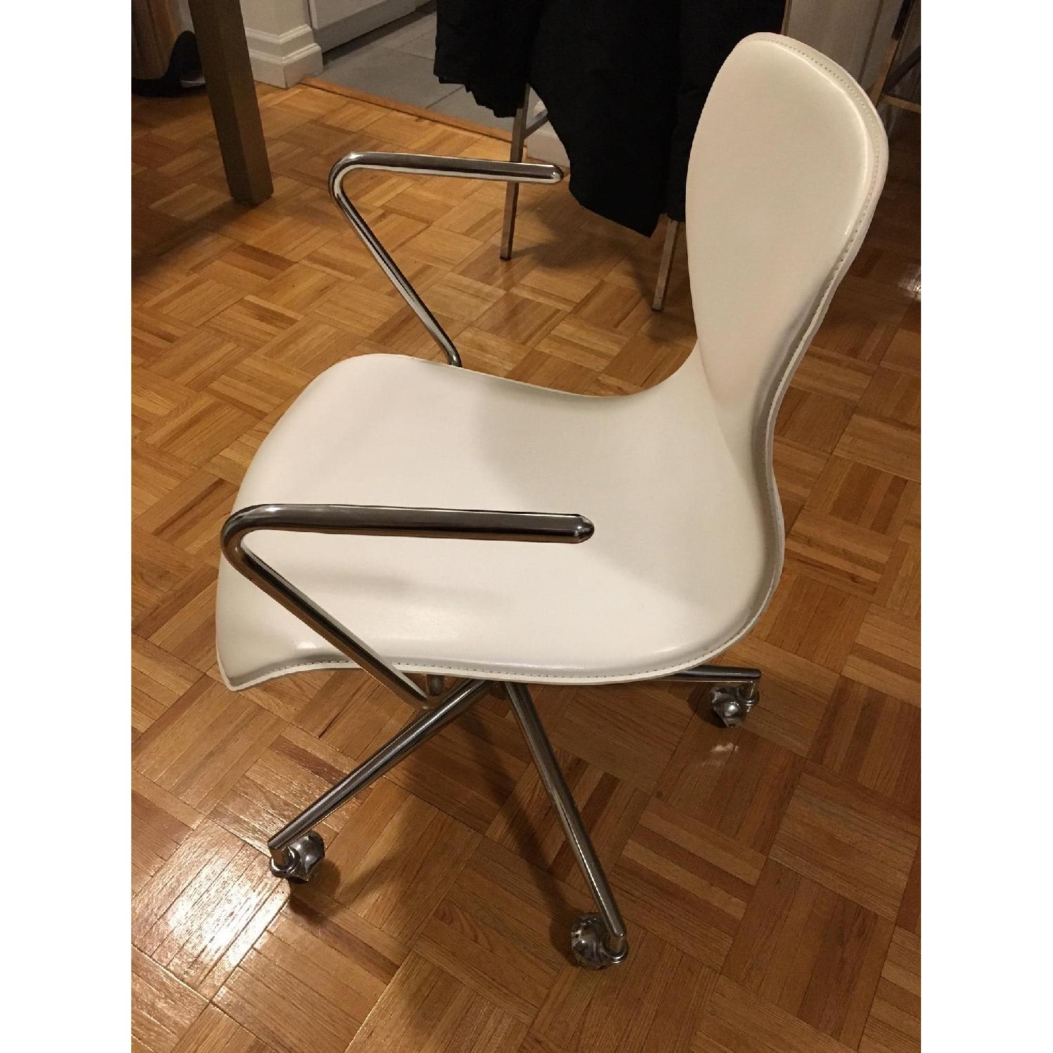 CB2 Form White Office Chair AptDeco