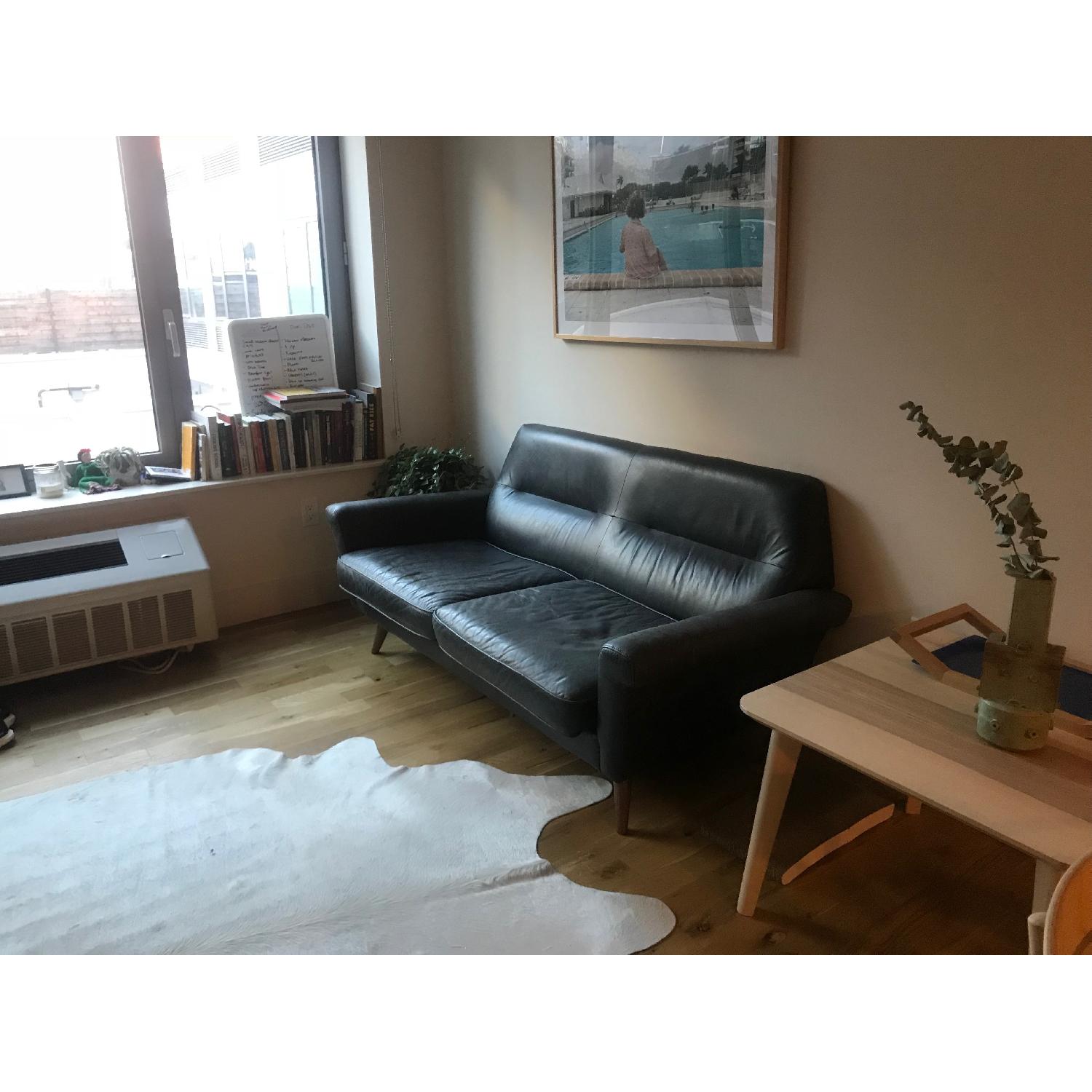 West Elm Denmark Leather Loveseat - image-2