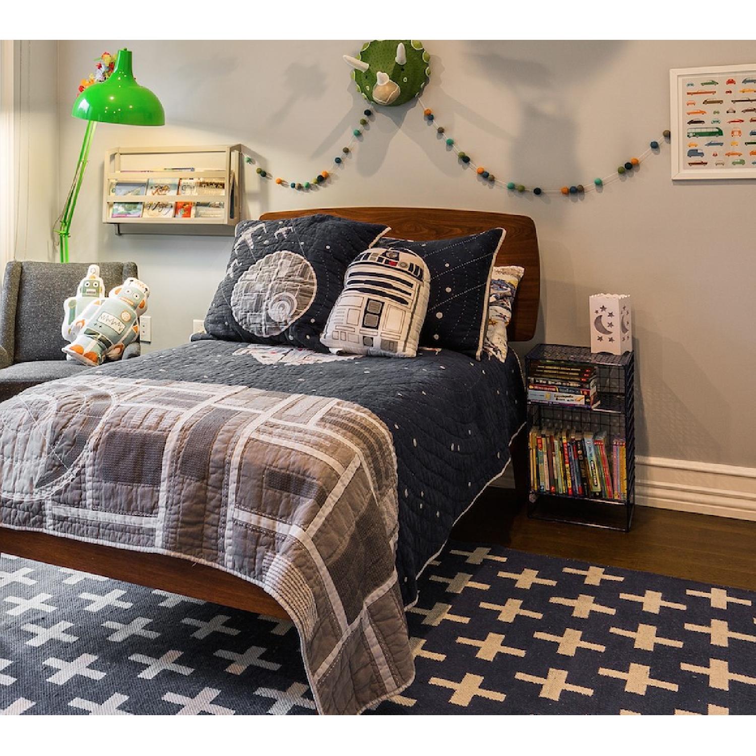 Land of Nod Ellipse Twin Bed in Walnut - image-1