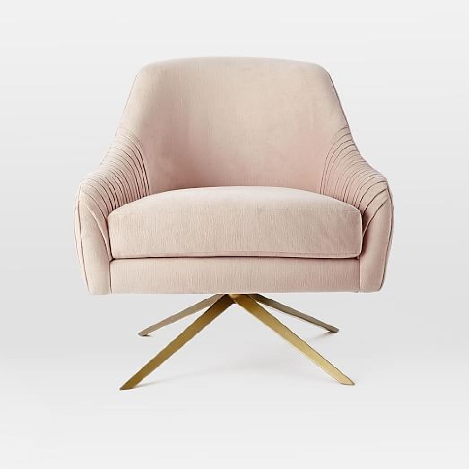 West Elm Roar+Rabbit Swivel Chair in Dusty Blush - image-3