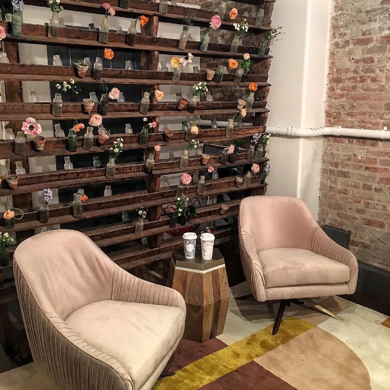 West Elm Roar+Rabbit Swivel Chair in Dusty Blush - image-5