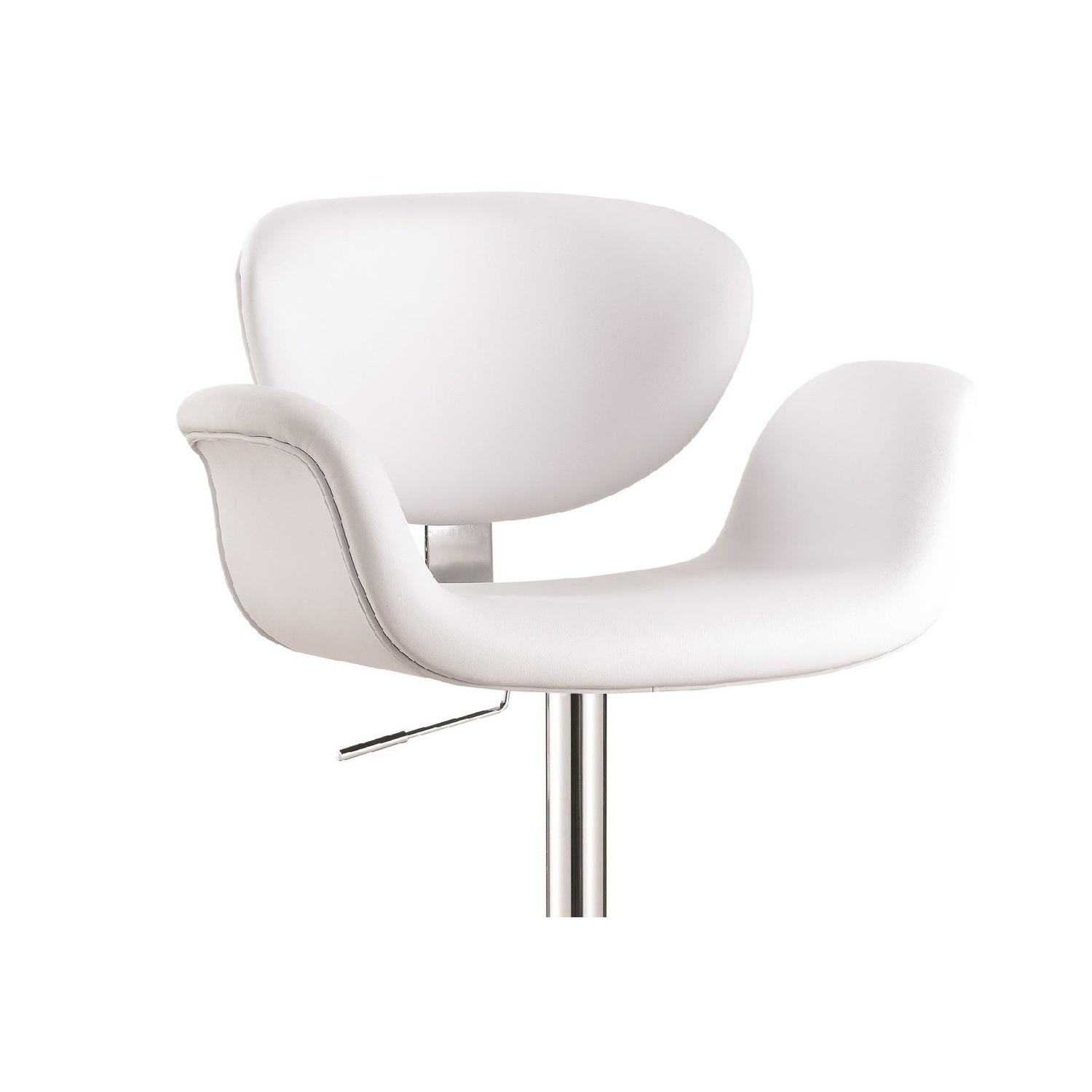 White Adjustable Bar Stool - image-1