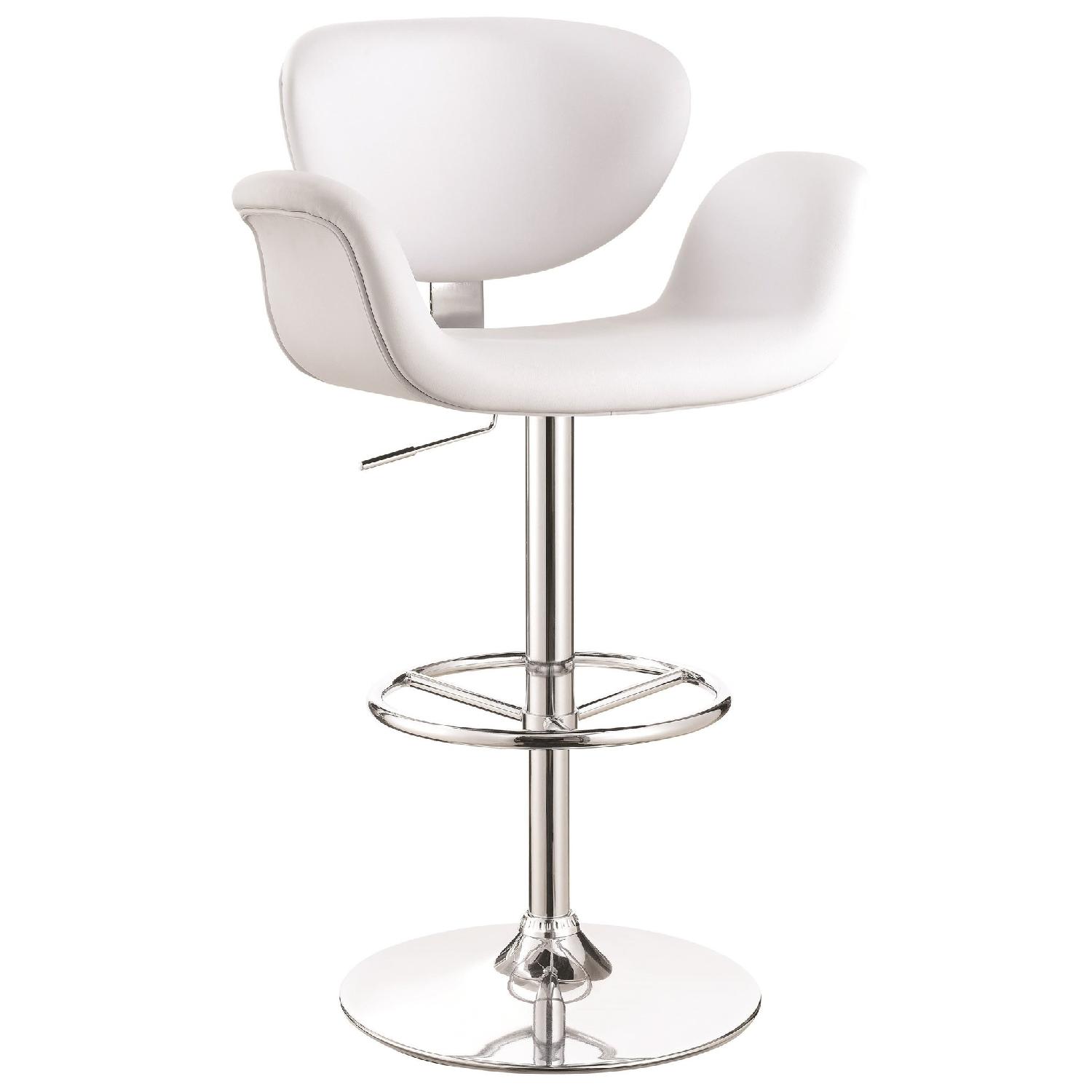 White Adjustable Bar Stool - image-2