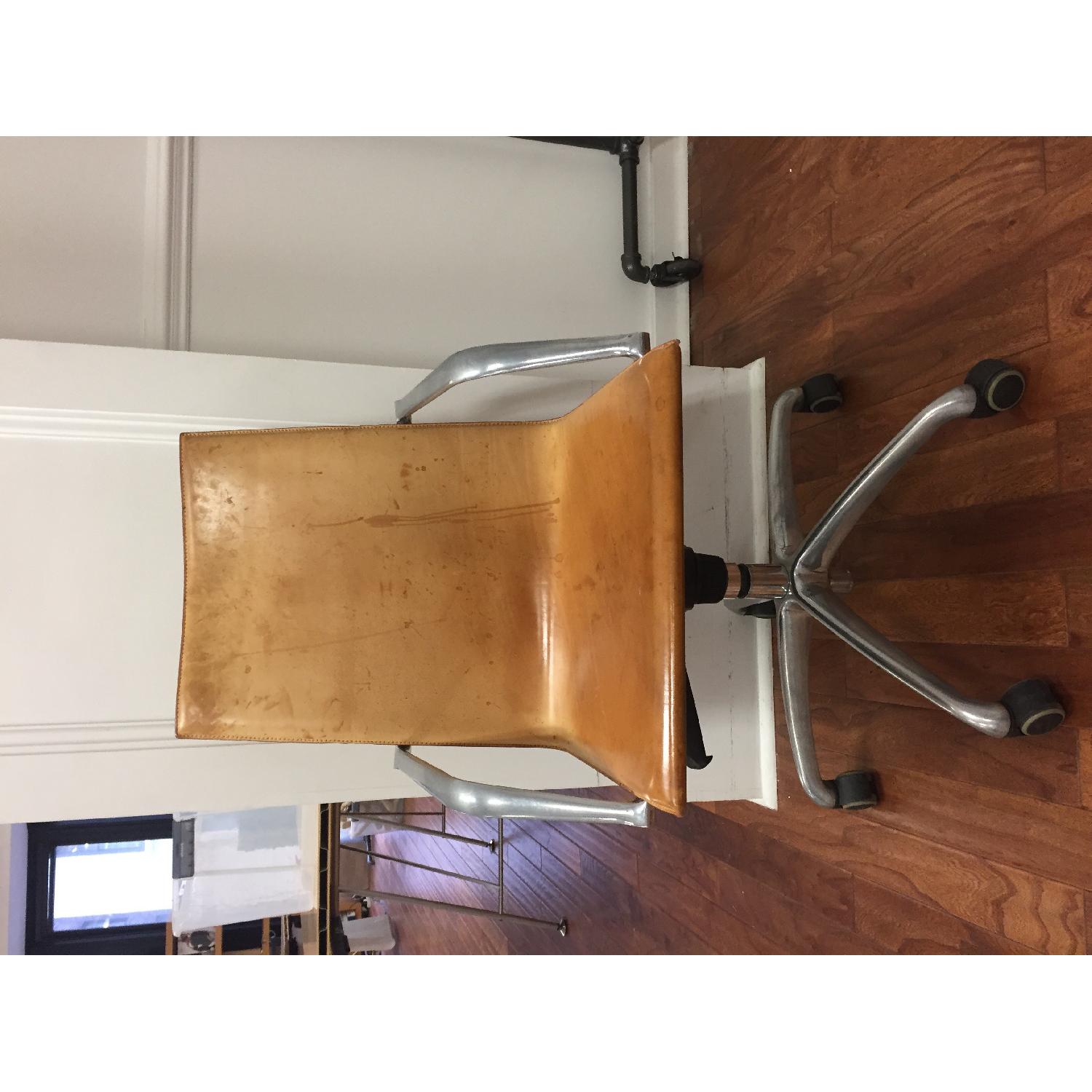 Matteo Grassi Italian Leather Swivel Office Chairs - image-1