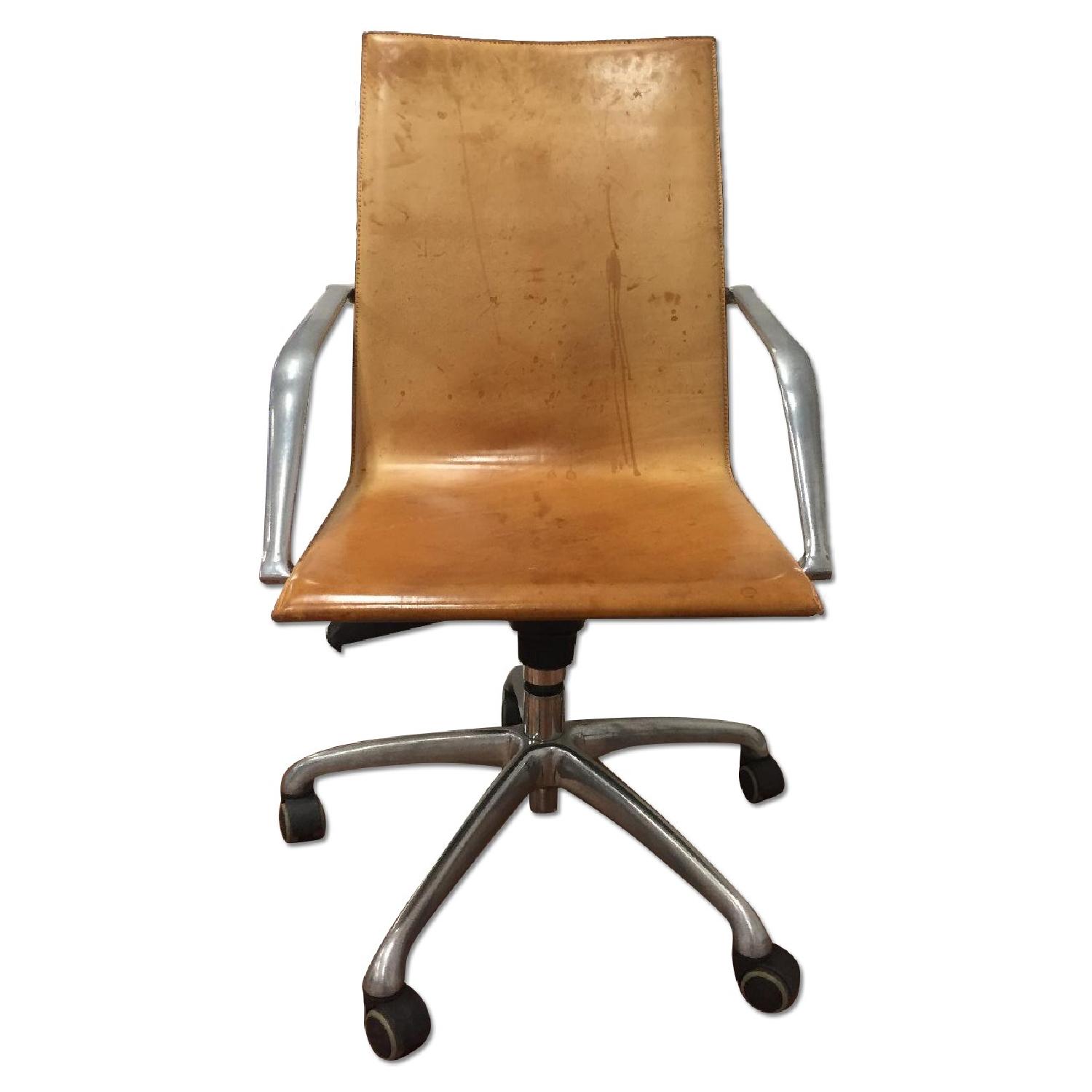 Matteo Grassi Italian Leather Swivel Office Chairs AptDeco