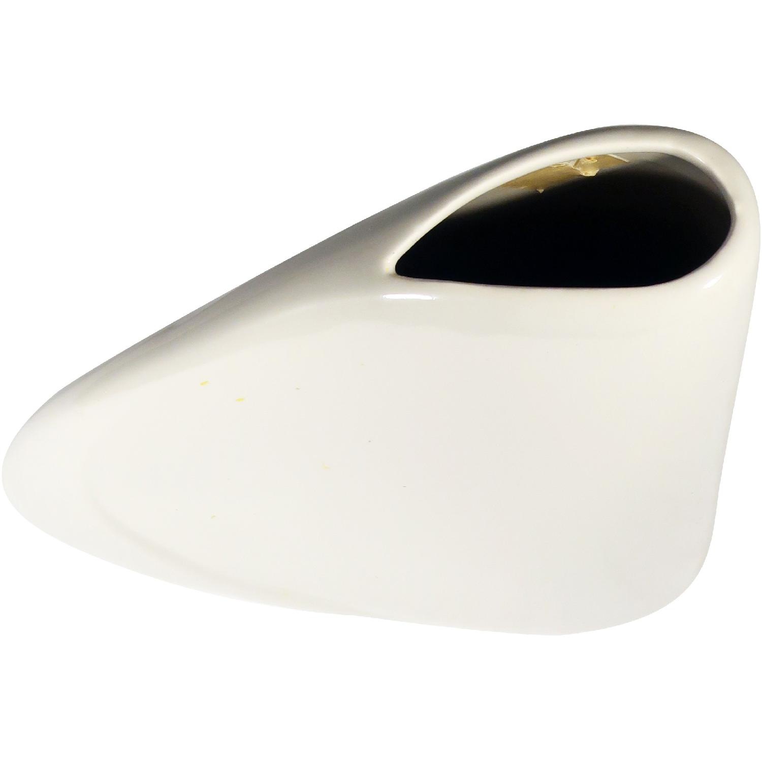 1980s Haeger White Art Deco Asymmetrical Vase - image-1