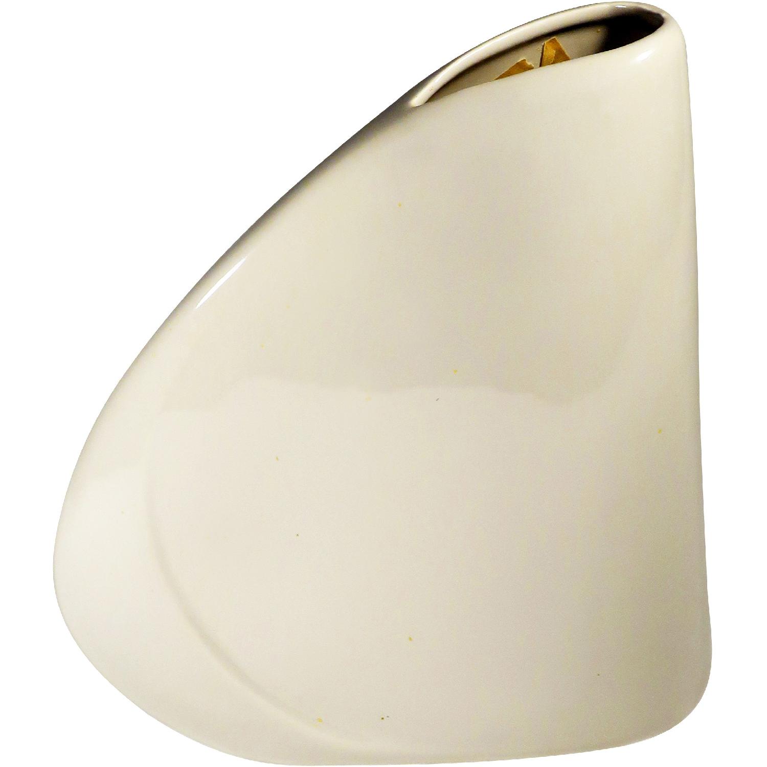 1980s Haeger White Art Deco Asymmetrical Vase - image-2