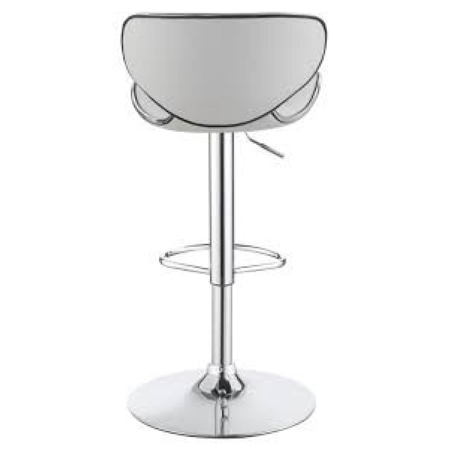 Adjustable White Seat Chrome Base Bar Stool - image-2