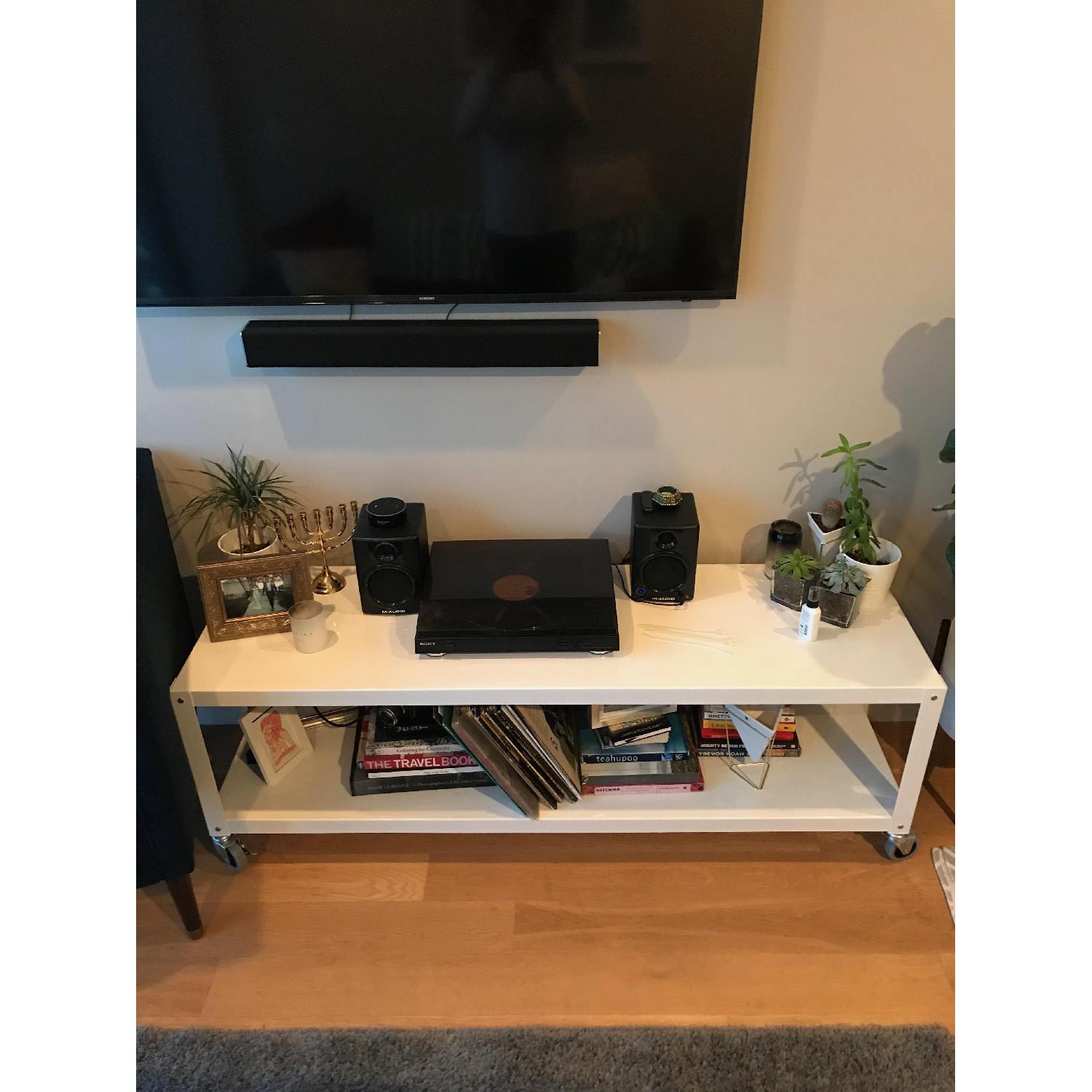 CB2 Go-Cart White Rolling TV Stand - image-4