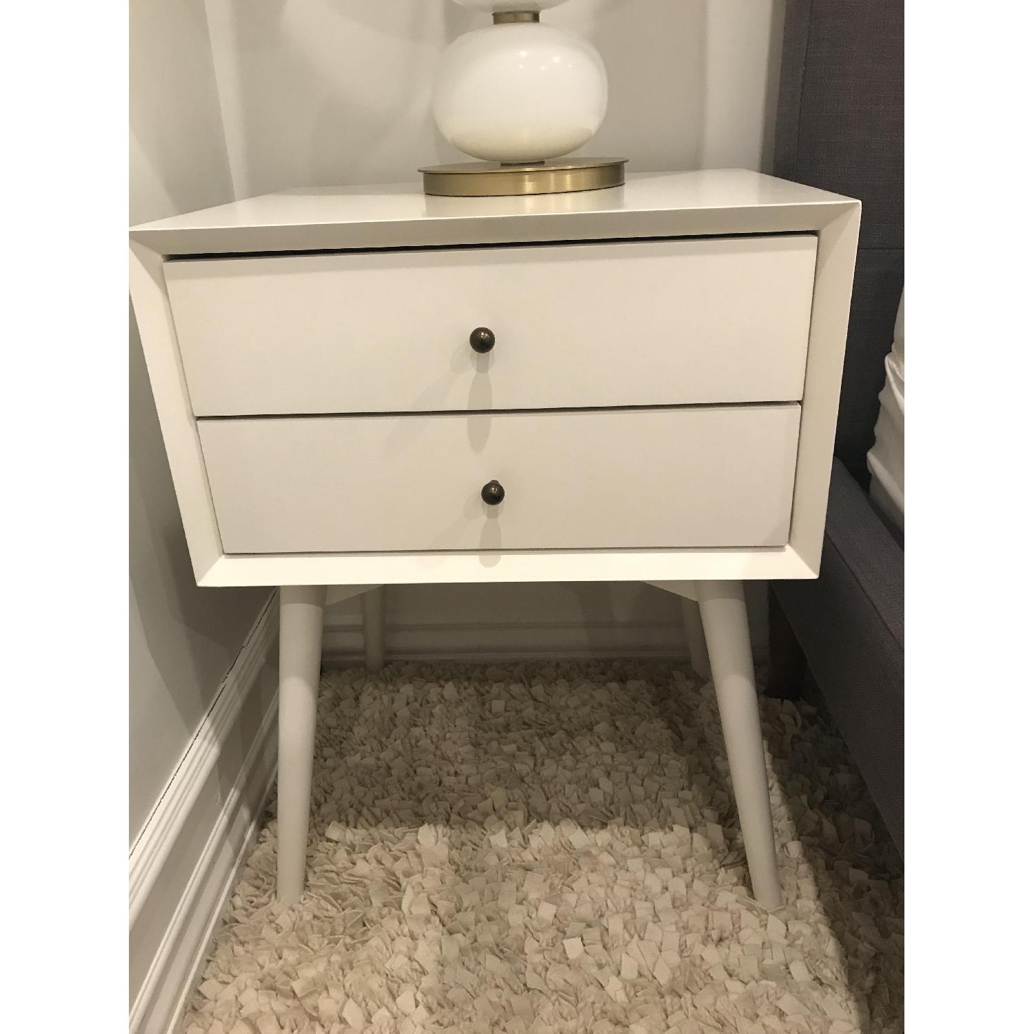 West Elm Mid-Century Nightstand in White Lacquer - image-3