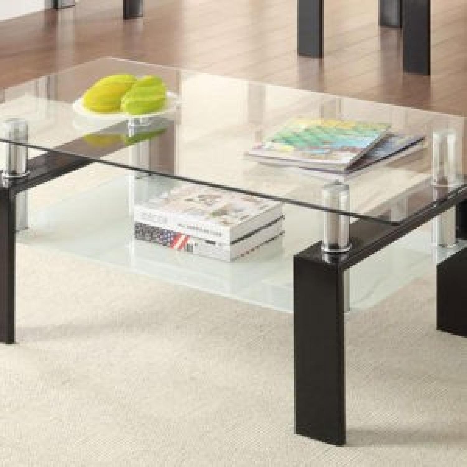Tempered Glass with Black Metal Legs Coffee Table - image-1