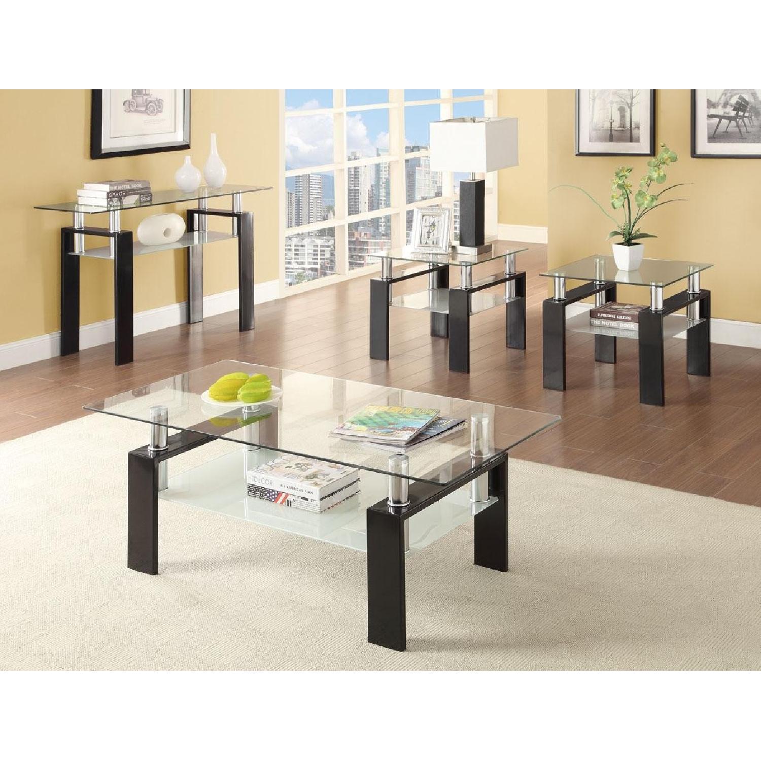 Tempered Glass with Black Metal Legs Coffee Table - image-2