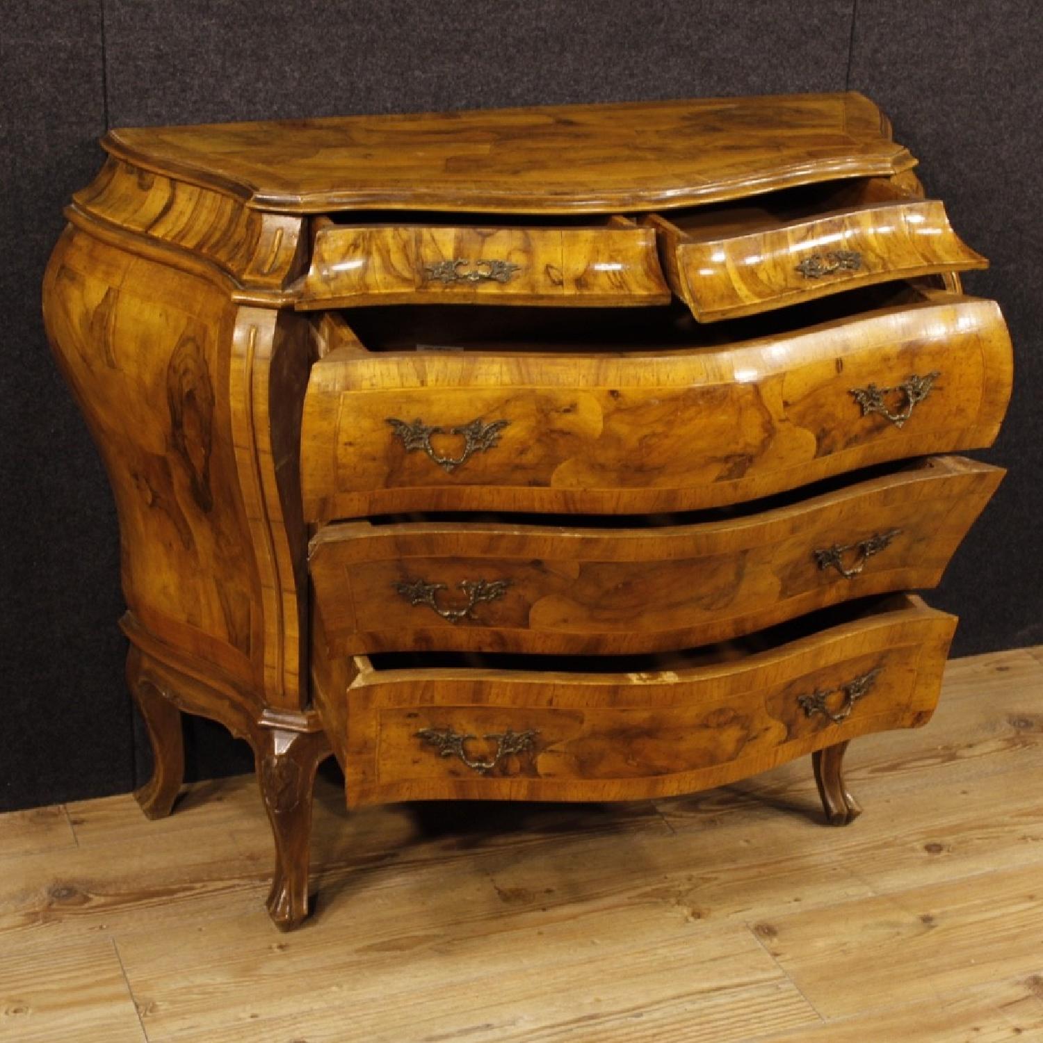 Venetian 5 Drawer Dresser In Walnut & Burl Wood - image-1