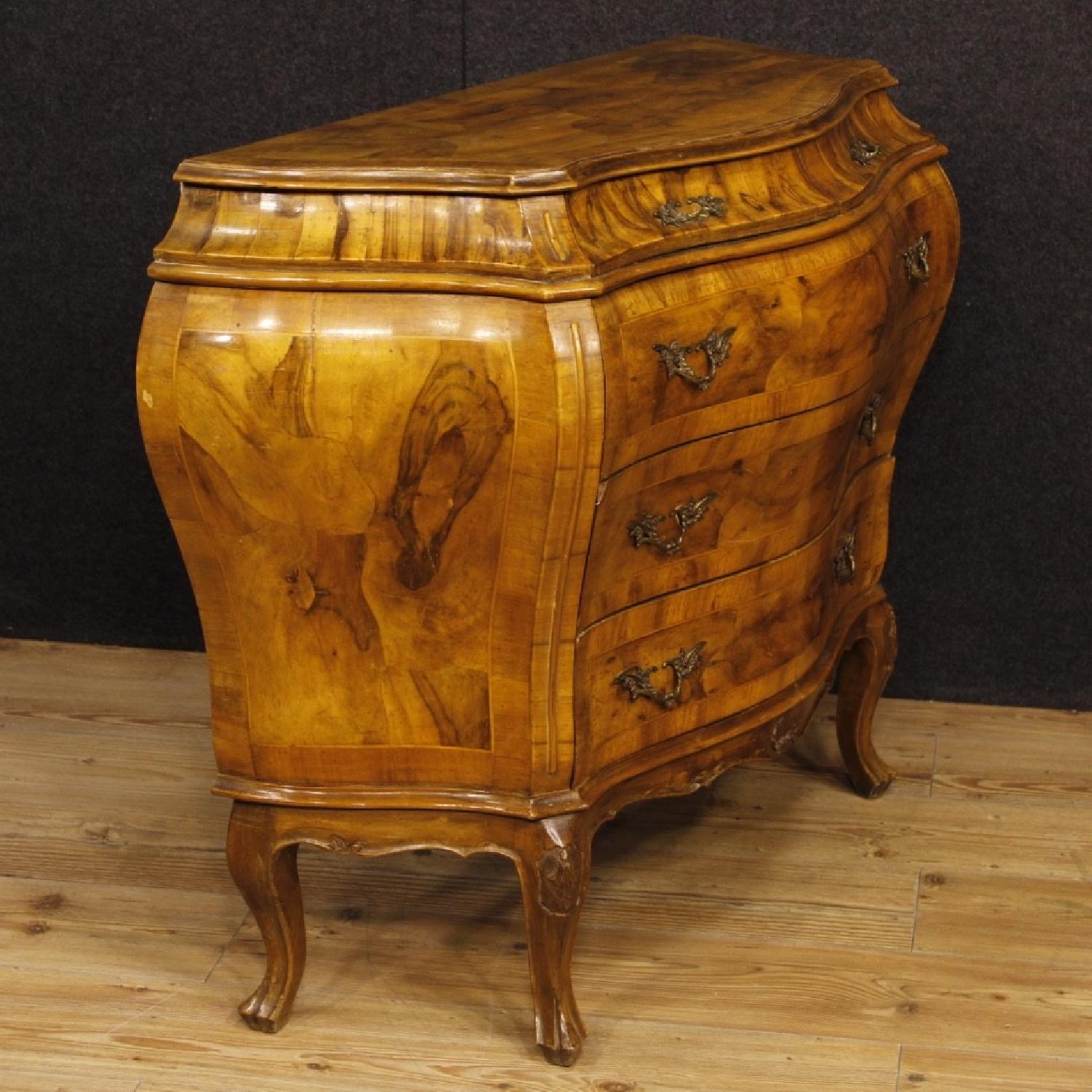 Venetian 5 Drawer Dresser In Walnut & Burl Wood - image-3