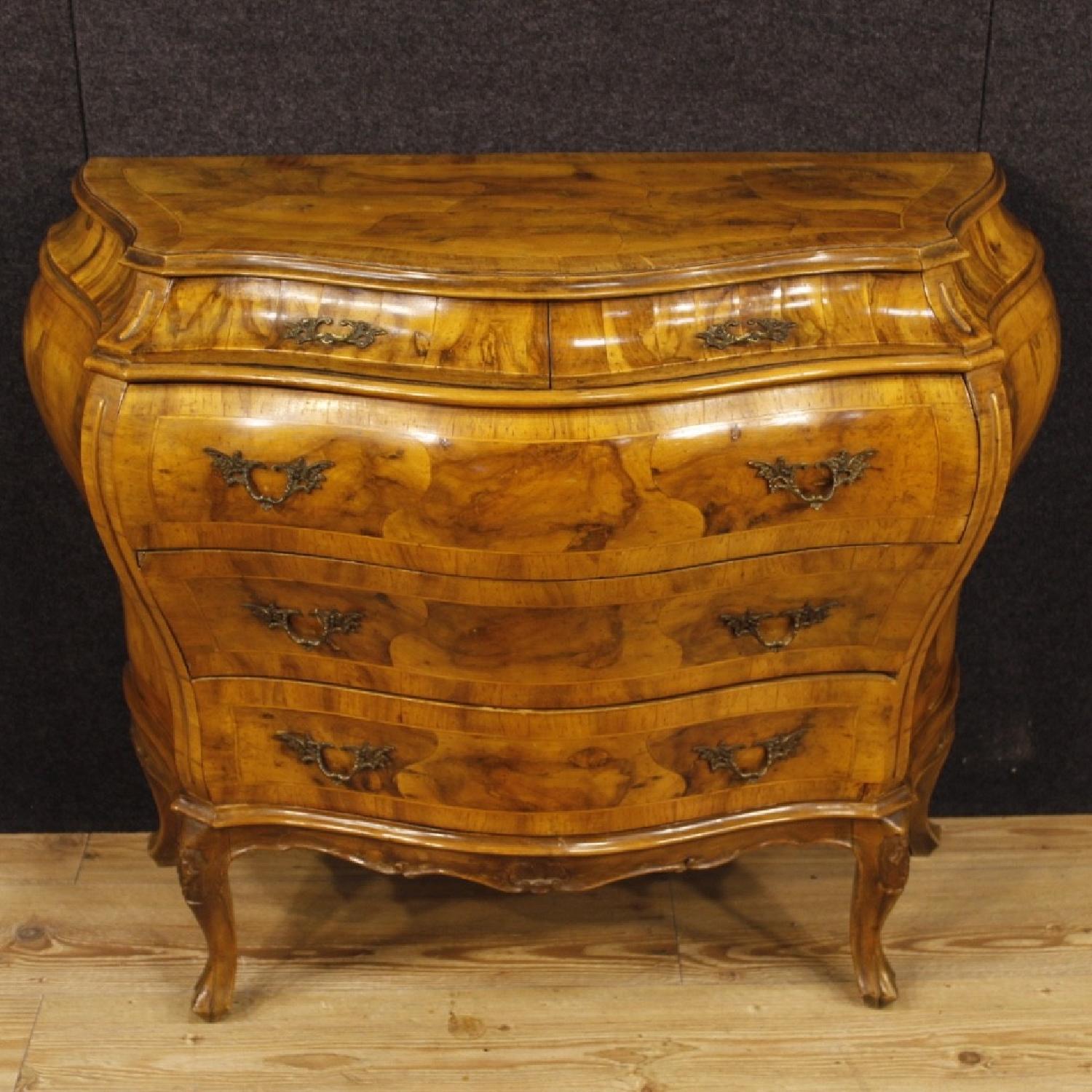 Venetian 5 Drawer Dresser In Walnut & Burl Wood - image-4