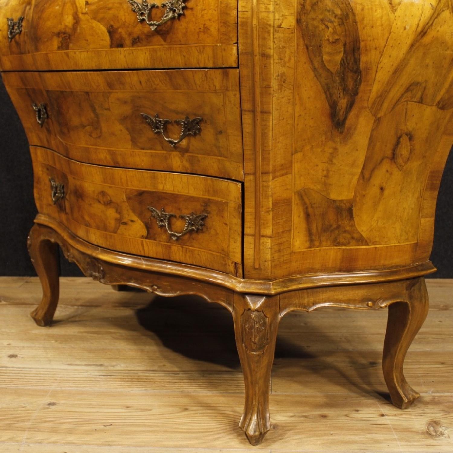 Venetian 5 Drawer Dresser In Walnut & Burl Wood - image-5