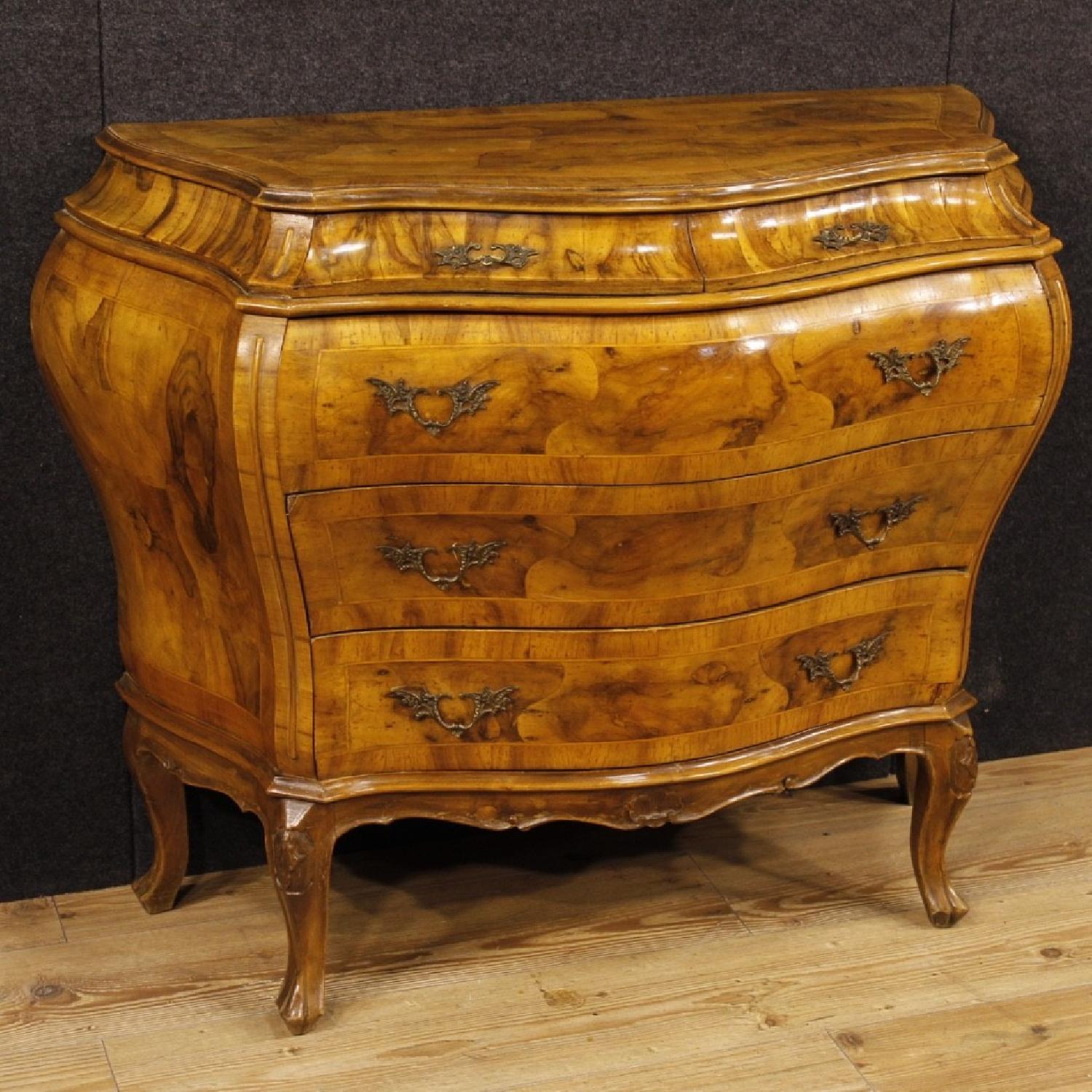 Venetian 5 Drawer Dresser In Walnut & Burl Wood - image-6
