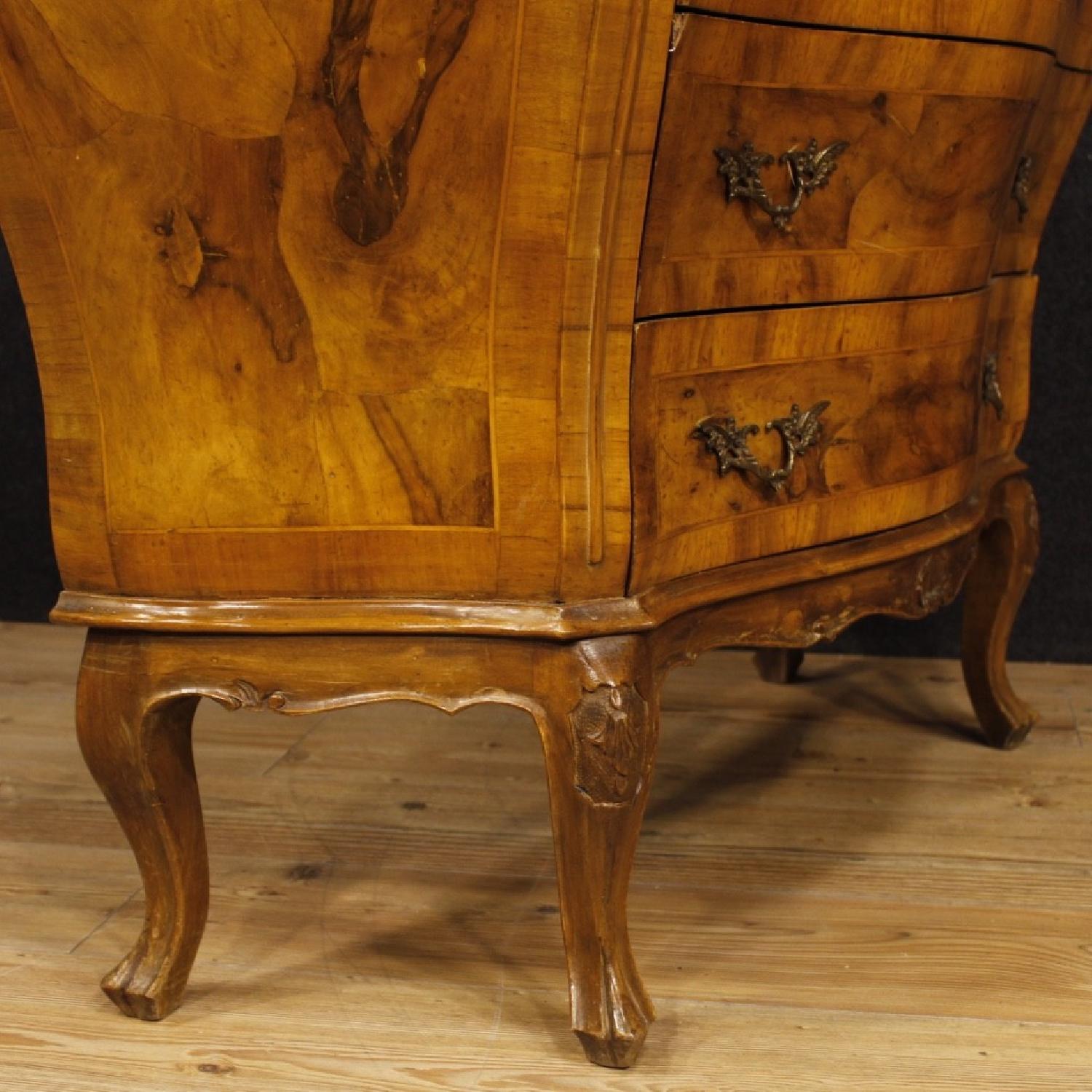 Venetian 5 Drawer Dresser In Walnut & Burl Wood - image-8