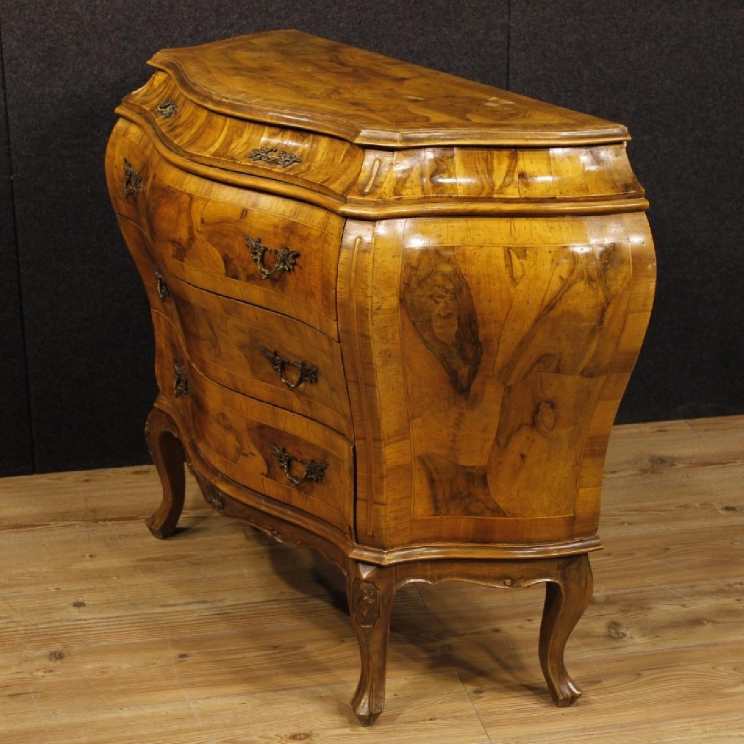 Venetian 5 Drawer Dresser In Walnut & Burl Wood - image-12