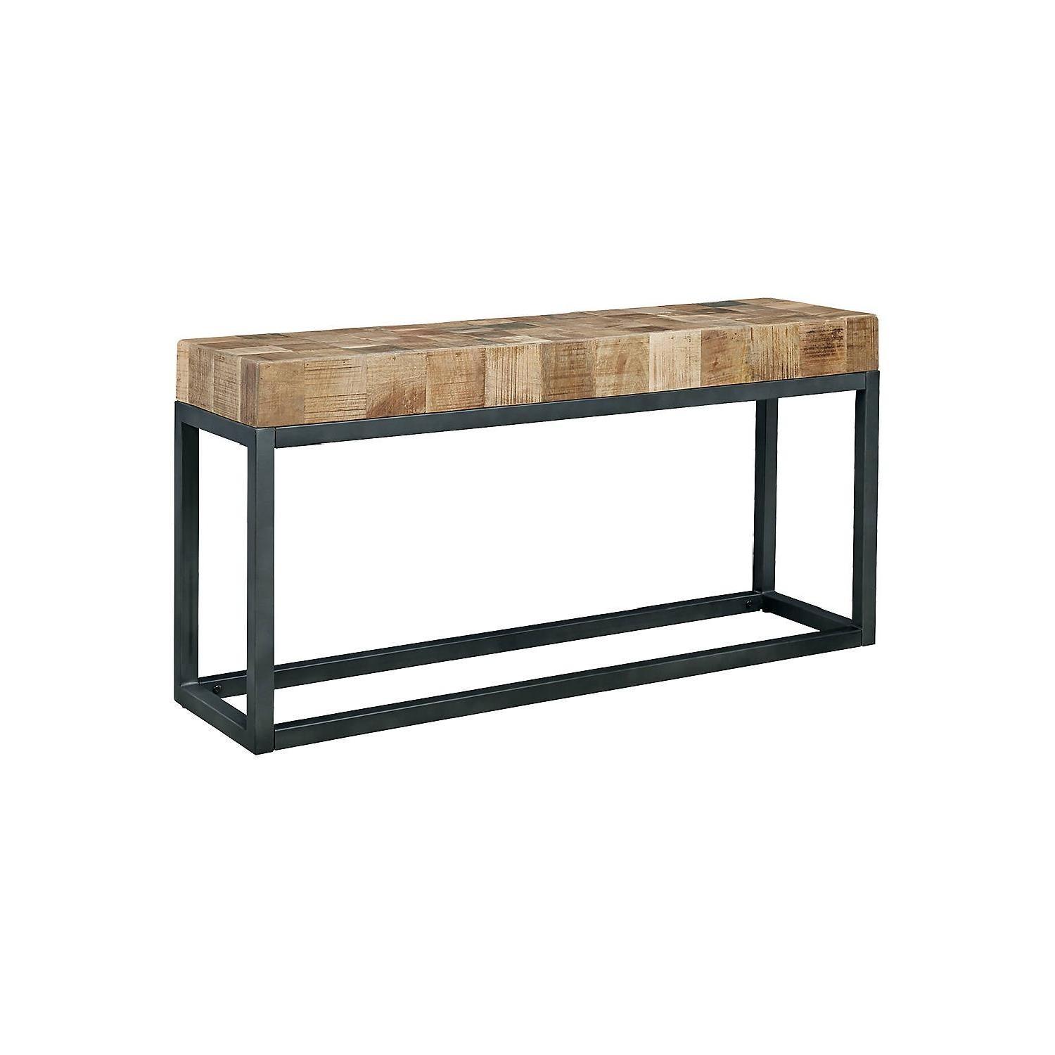 Industrial Wood and Metal Sofa Table - image-0