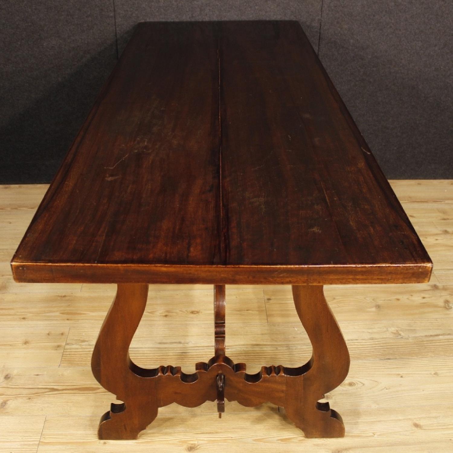 Italian Refectory Table in Walnut & Chestnut Wood - image-2