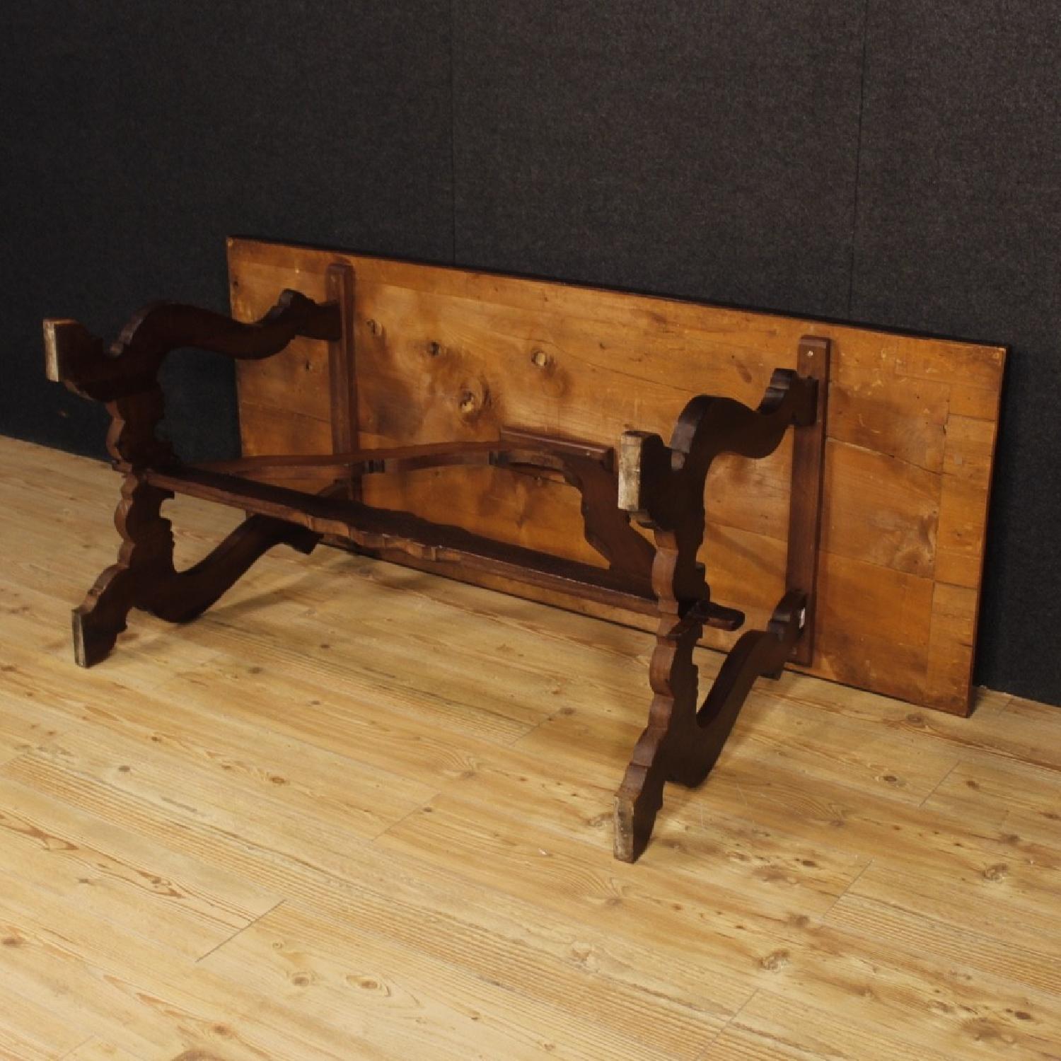 Italian Refectory Table in Walnut & Chestnut Wood - image-3
