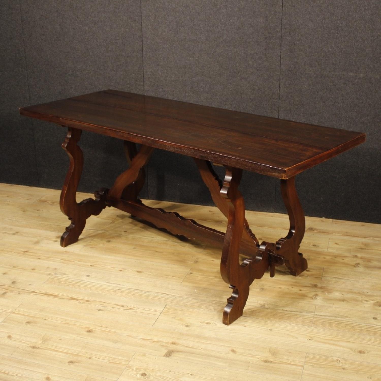 Italian Refectory Table in Walnut & Chestnut Wood - image-8