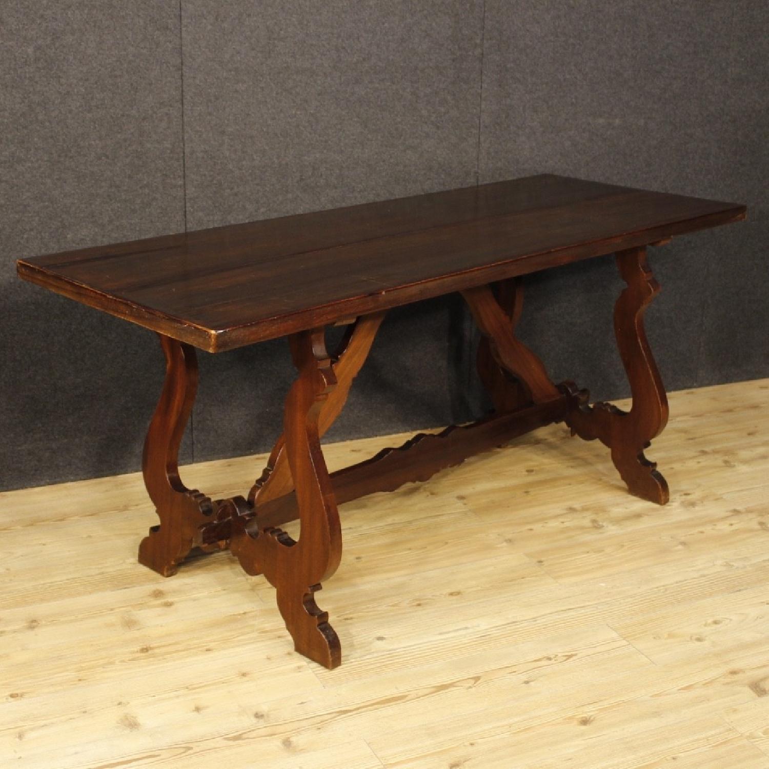 Italian Refectory Table in Walnut & Chestnut Wood - image-9