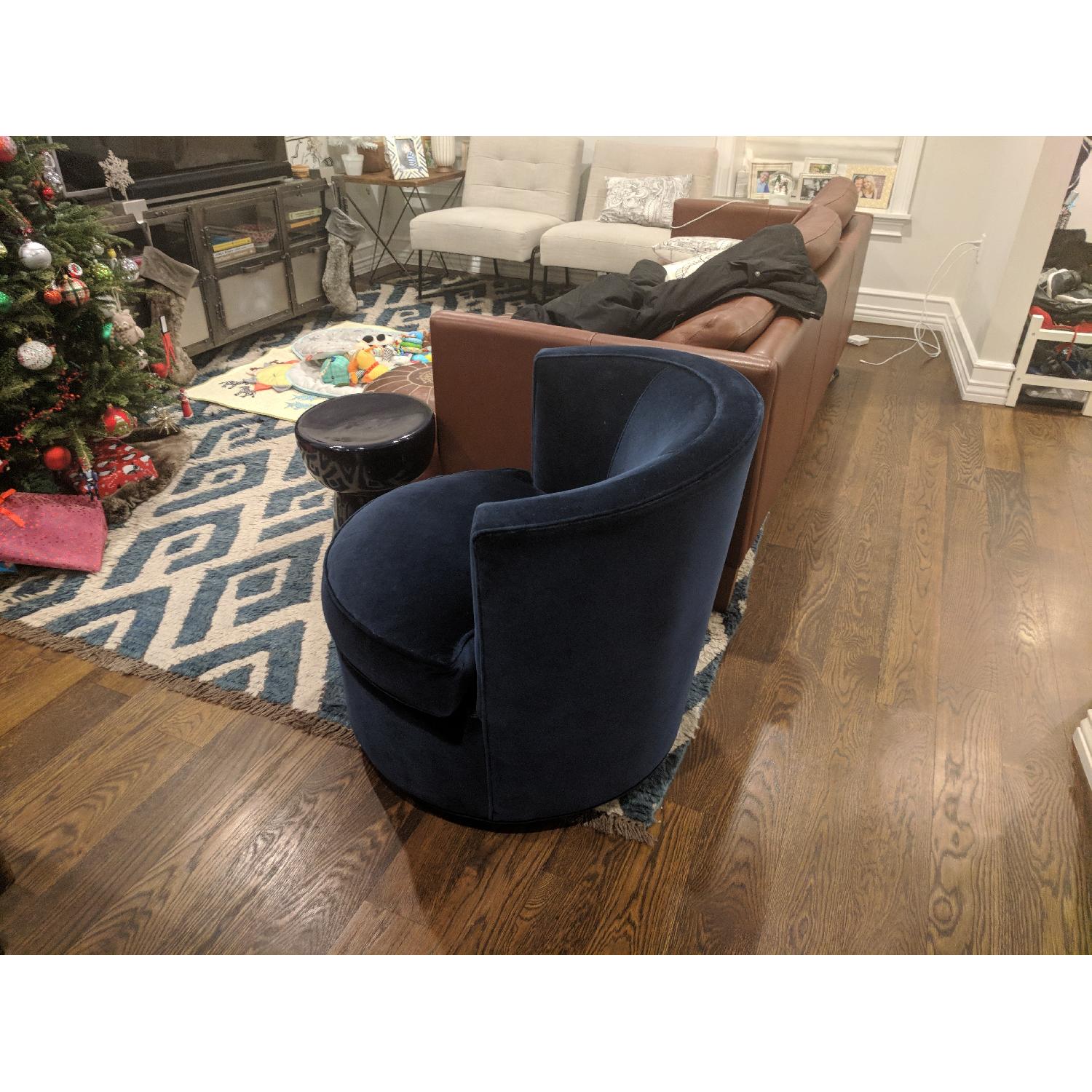 Room & Board Otis Swivel Chair in Indigo - image-3
