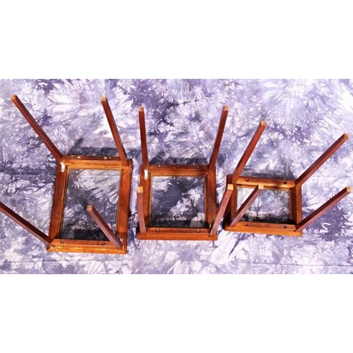 Mid Century Modern Glass Top Nesting Tables - image-4