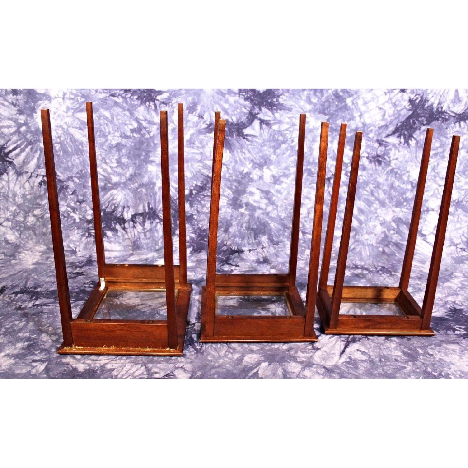 Mid Century Modern Glass Top Nesting Tables - image-13